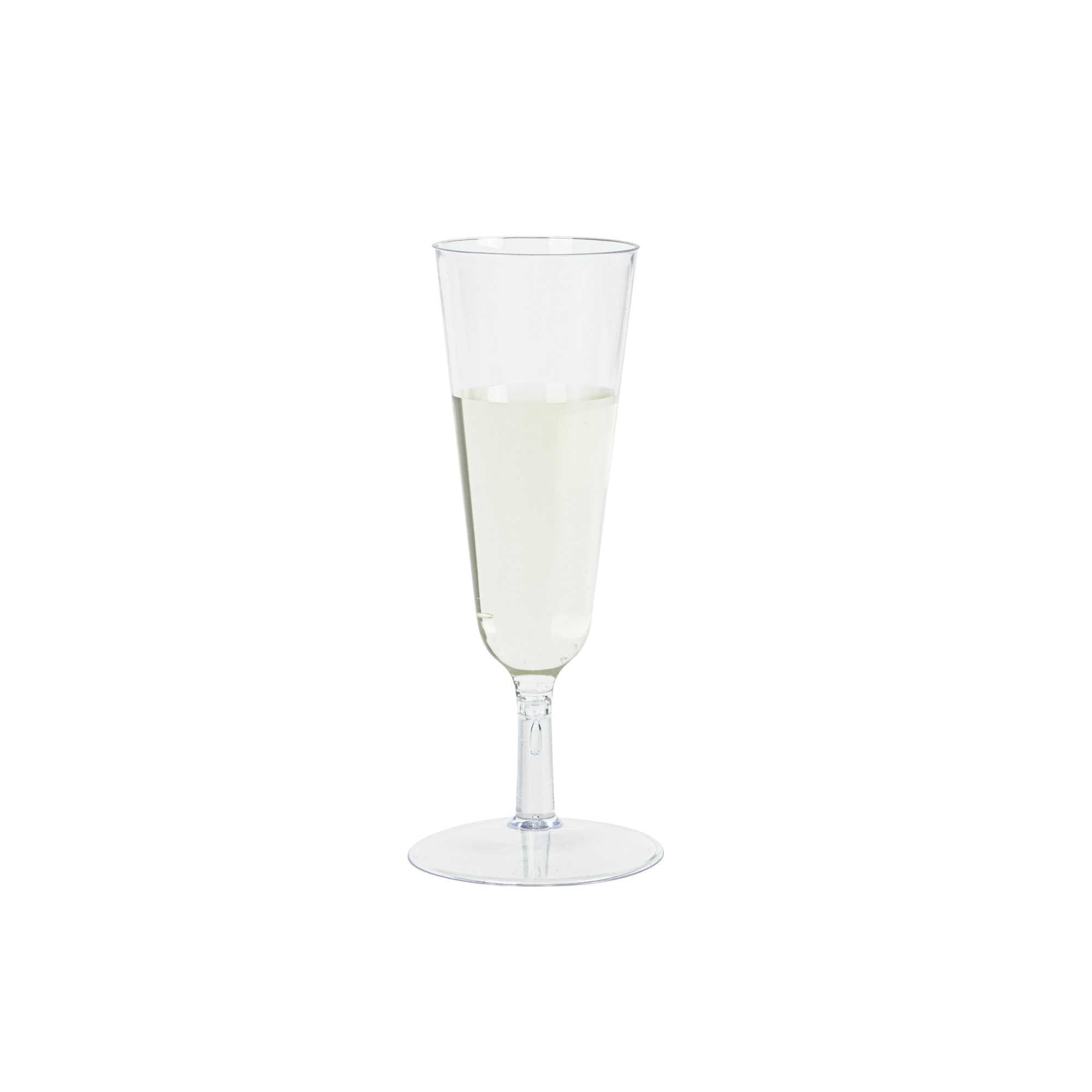 Bev Tek 2 oz Round Clear Plastic Mini Champagne Glass - 2" x 2" x 5" - 100 count box