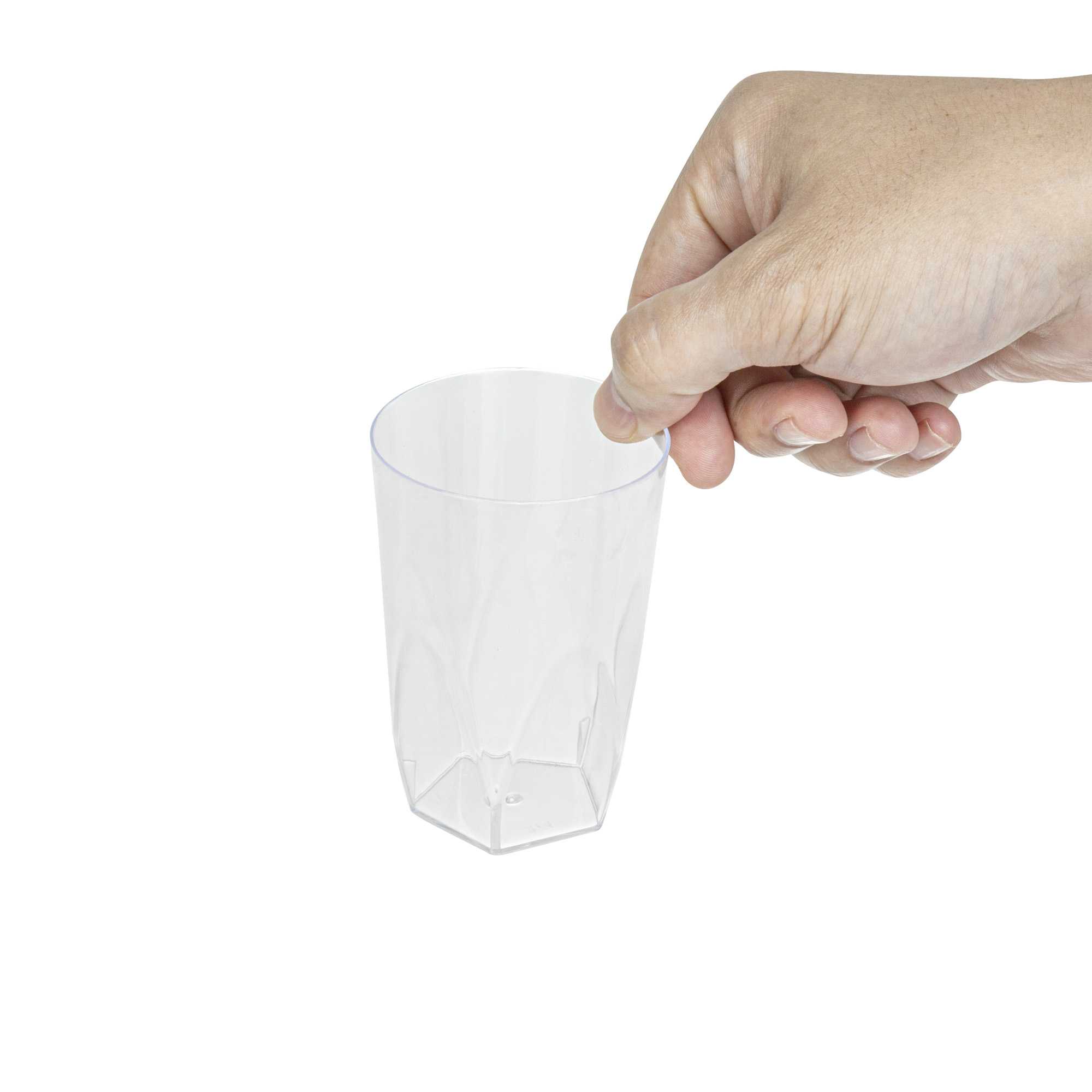 Bev Tek 5 oz Round Clear Plastic Edge Glass - 2 1/4" x 2 1/4" x 3 1/4" - 20 count box