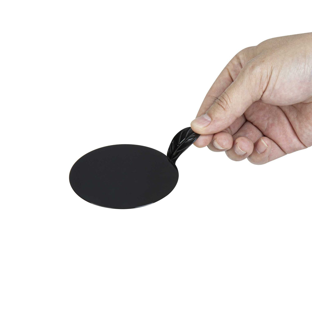 Pastry Tek Round Black Plastic Pastry Pallet - 3" x 3" x 1" - 100 count box