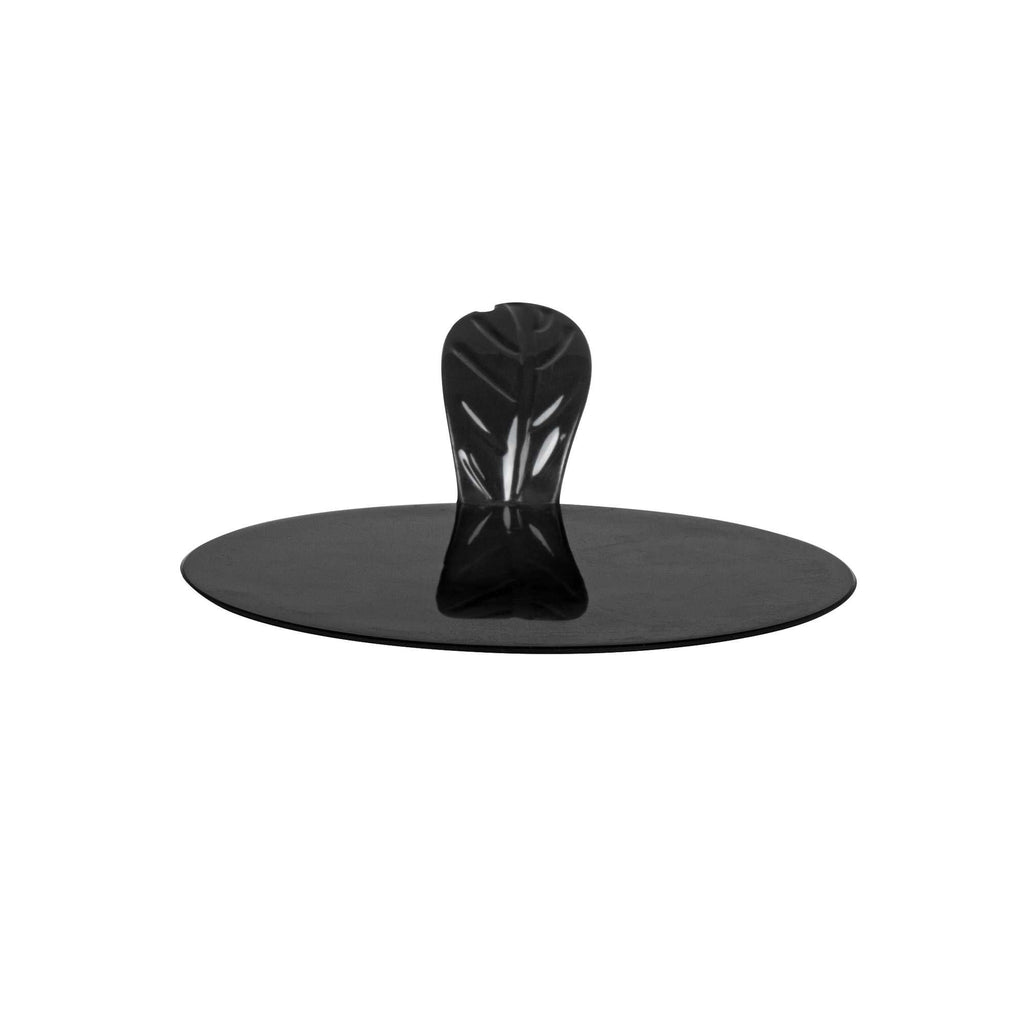 Pastry Tek Round Black Plastic Pastry Pallet - 3" x 3" x 1" - 100 count box