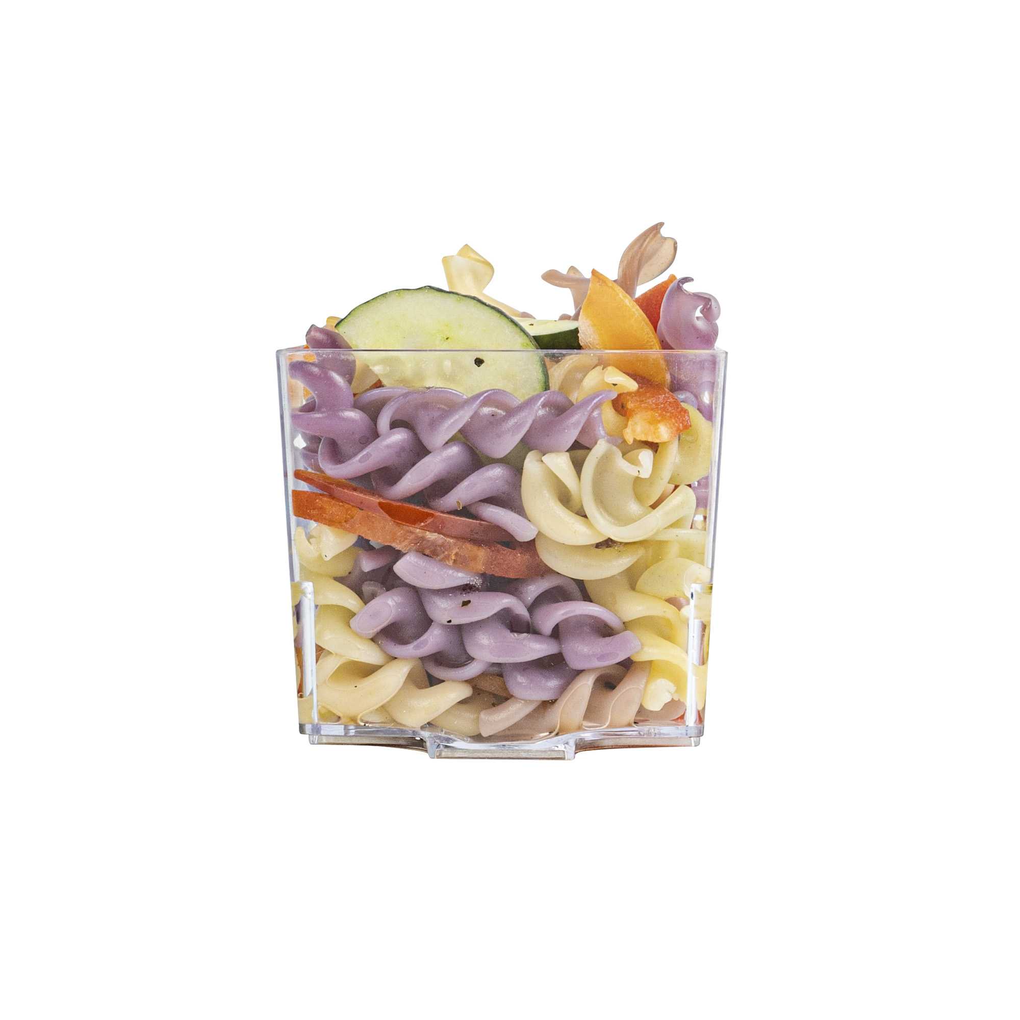 Mini Serve 5 oz Square Clear Plastic Large Quadrato Cube - 2 1/4" x 2 1/4" x 2 1/4" - 100 count box