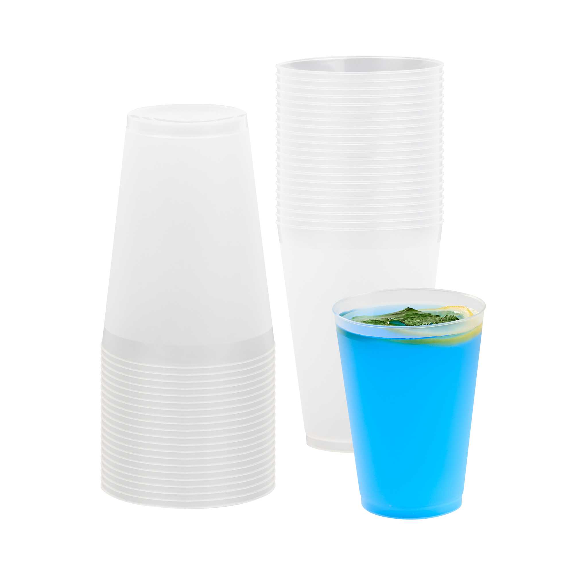 Flexi Grip 12 oz Round Frosted Plastic Cup - 3 1/4" x 3 1/4" x 4 1/4" - 25 count box