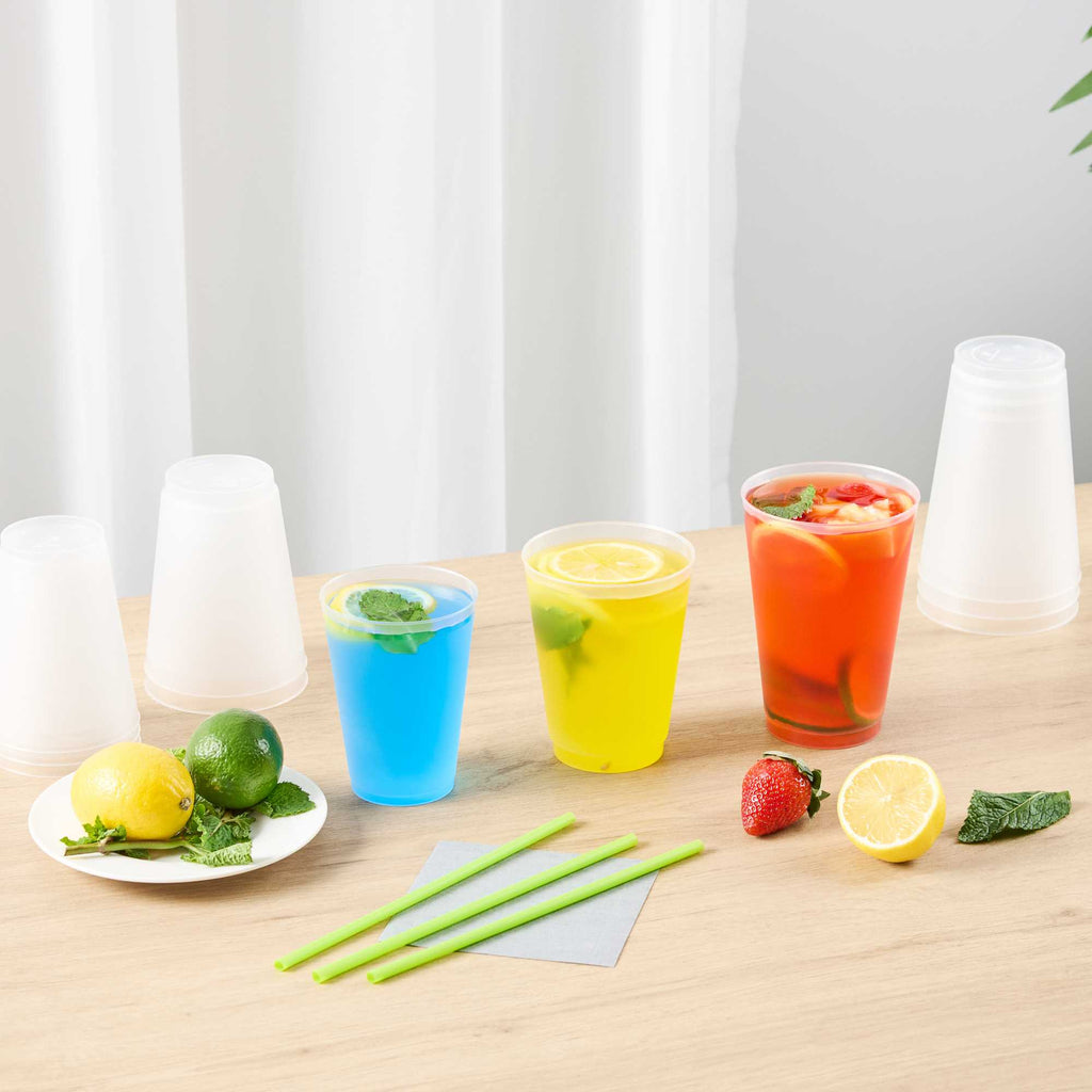Flexi Grip 12 oz Round Frosted Plastic Cup - 3 1/4" x 3 1/4" x 4 1/4" - 500 count box