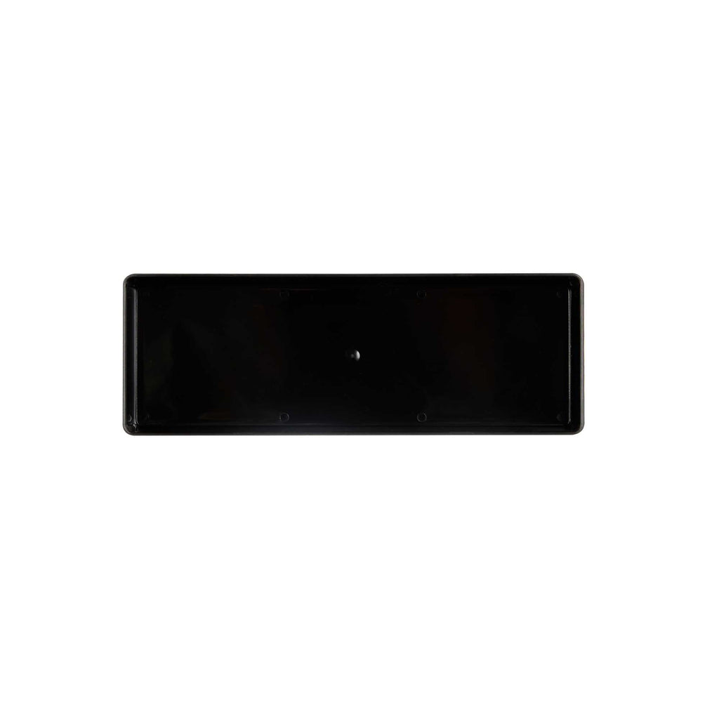 Mini Serve Rectangle Black Plastic Modern Plate - 5 1/4" x 1 3/4" x 3/4" - 100 count box