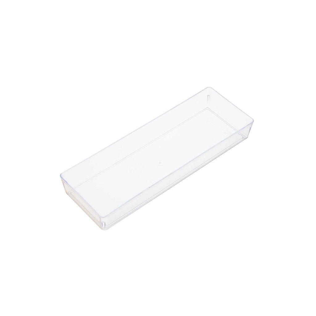 Mini Serve Rectangle Clear Plastic Modern Plate - 5 1/4" x 1 3/4" x 3/4" - 100 count box