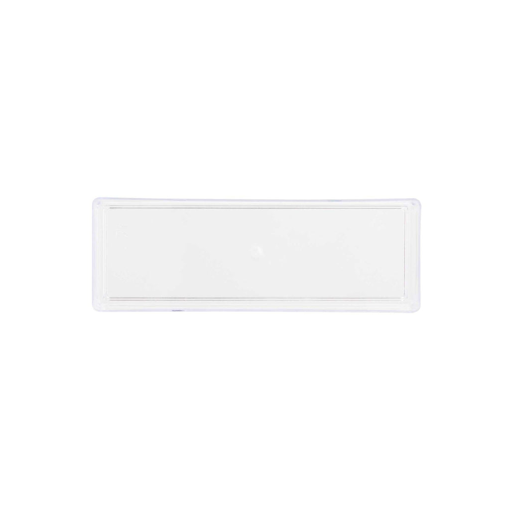 Mini Serve Rectangle Clear Plastic Modern Plate - 5 1/4" x 1 3/4" x 3/4" - 100 count box