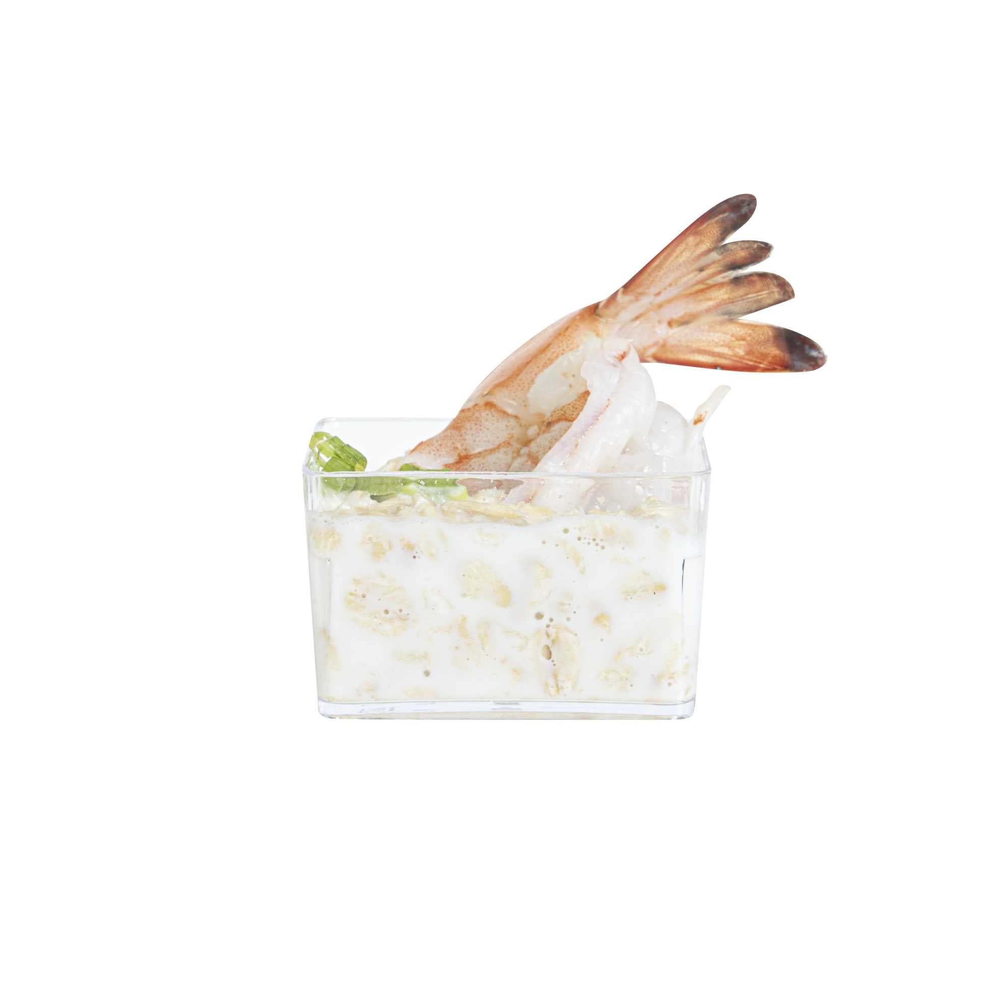 1 oz Square Clear Plastic Short Quadrato Cup - 1 3/4" x 1 3/4" x 1" - 100 count box
