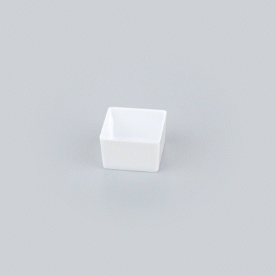 Mini Serve 2 oz Square White Plastic Short Quadrato Cup - 1 3/4" x 1 3/4" x 1" - 100 count box