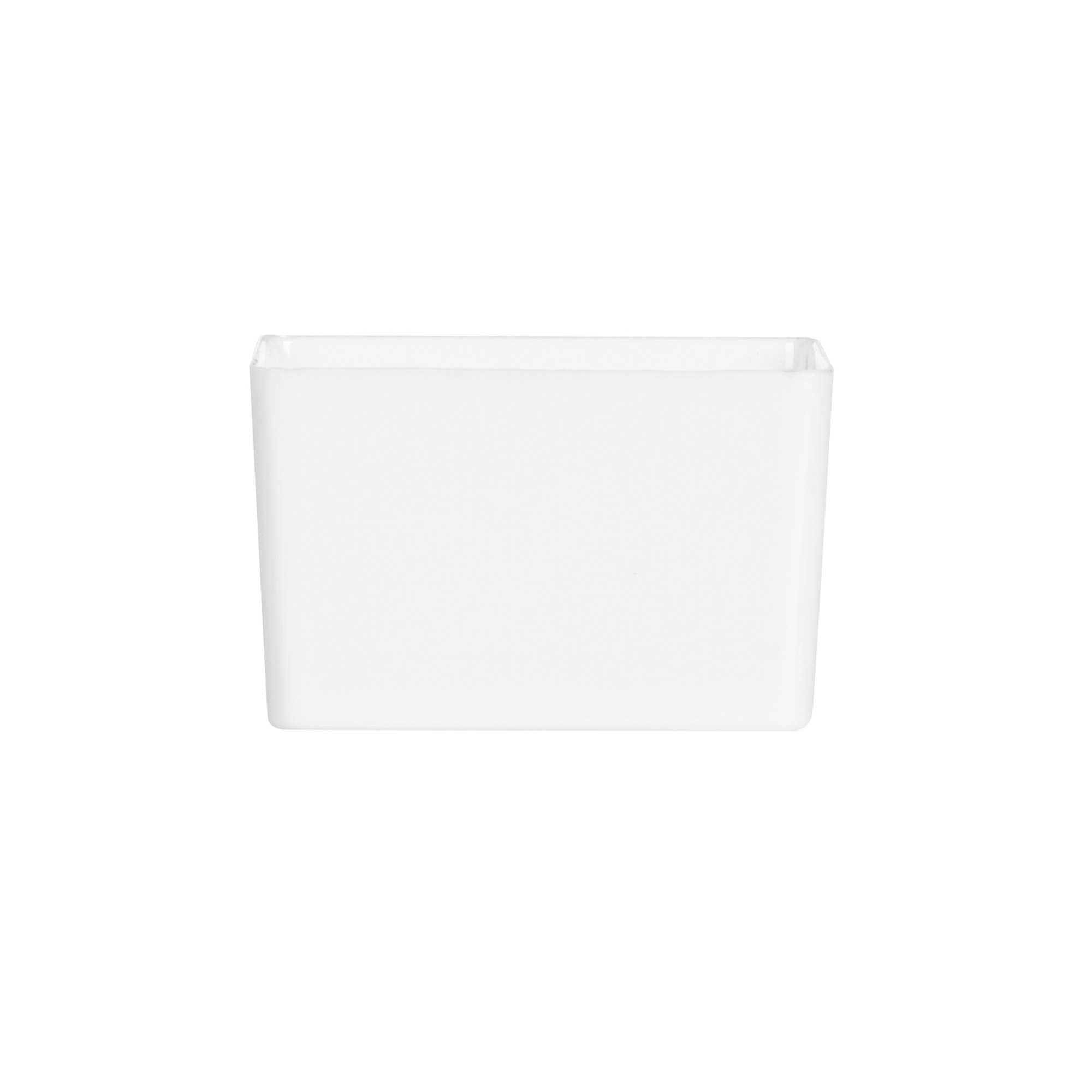 Mini Serve 2 oz Square White Plastic Short Quadrato Cup - 1 3/4" x 1 3/4" x 1" - 100 count box