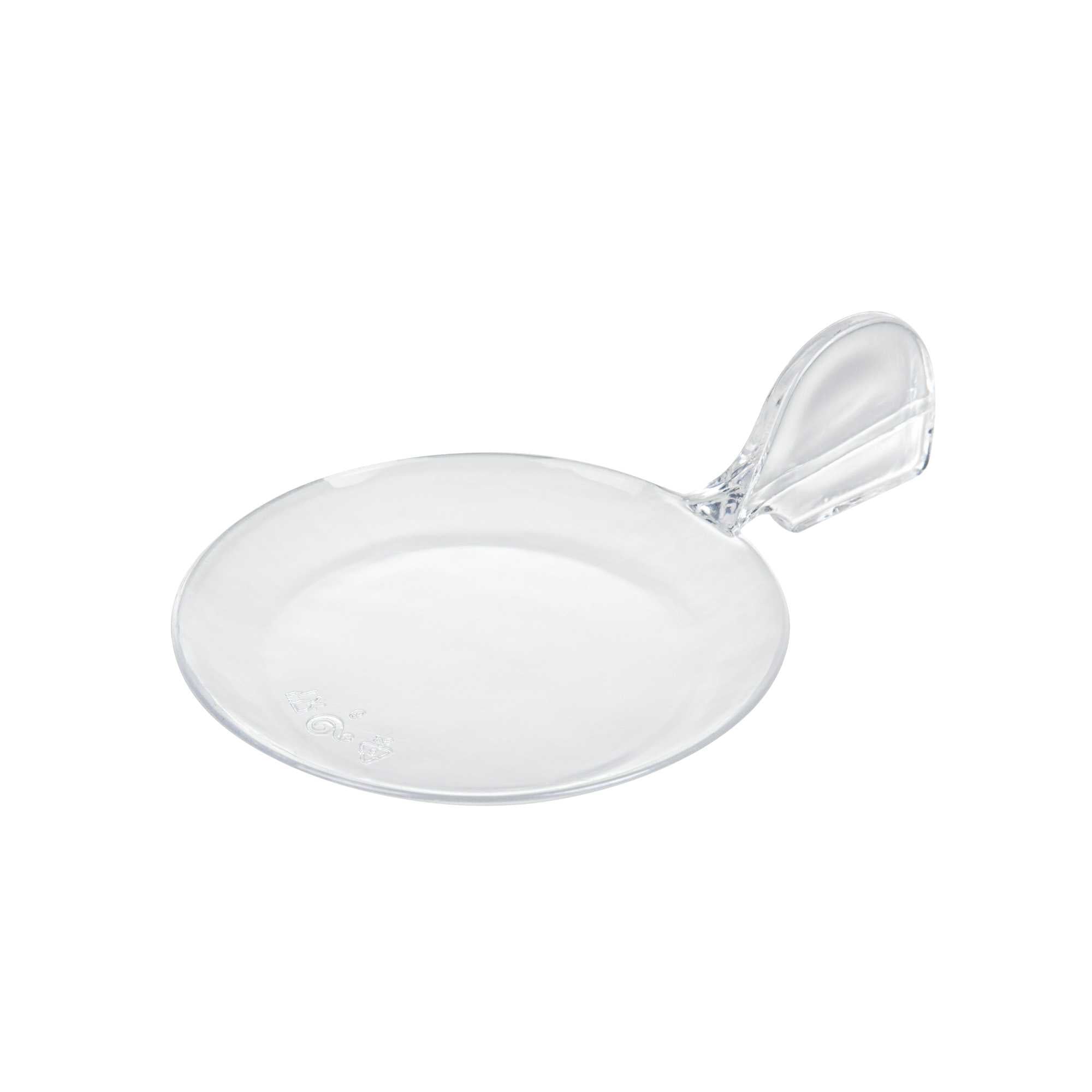 Mini Serve Fish Clear Plastic Tasting Plate - 3 3/4" x 2 1/2" x 1" - 100 count box