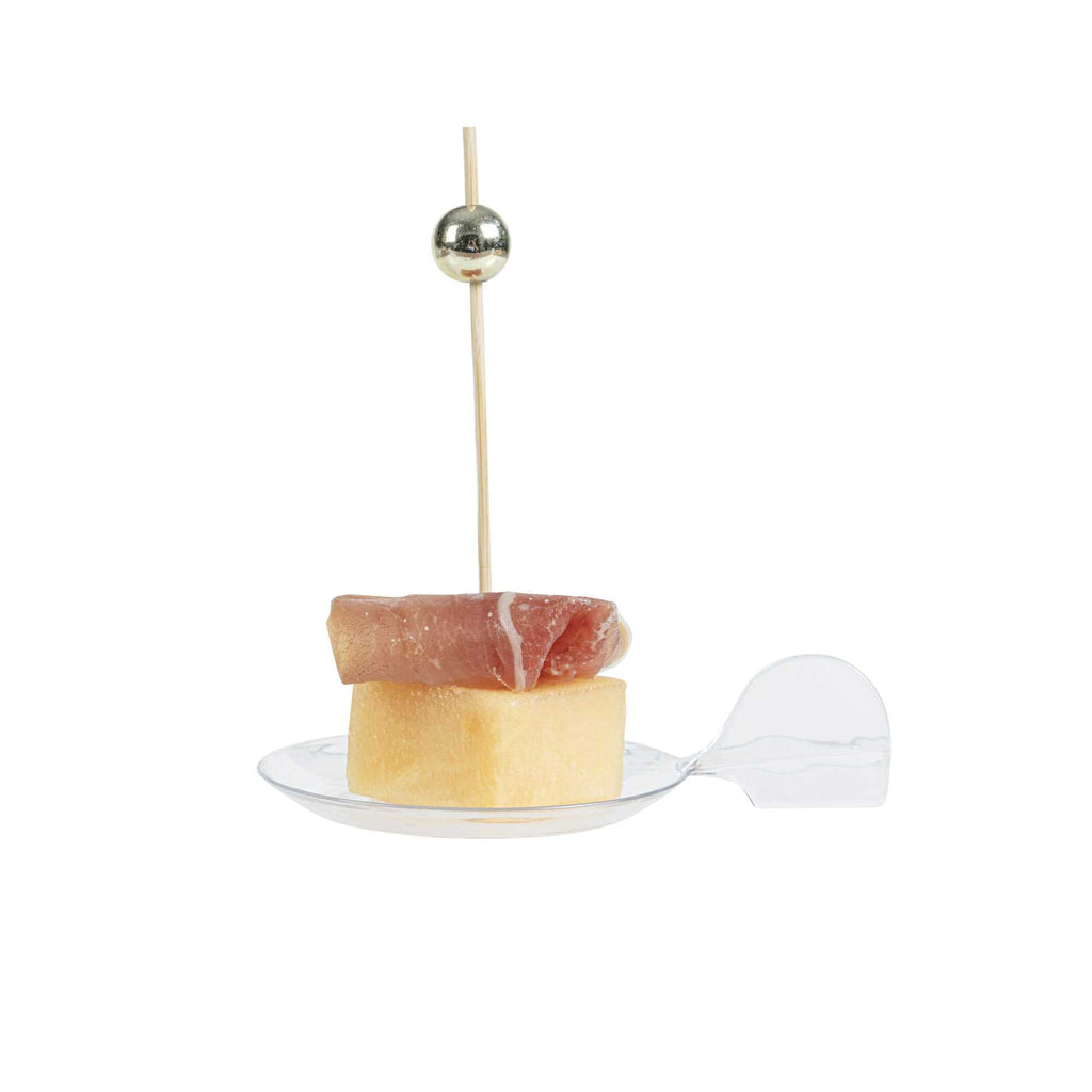 Mini Serve Fish Clear Plastic Tasting Plate - 3 3/4" x 2 1/2" x 1" - 100 count box