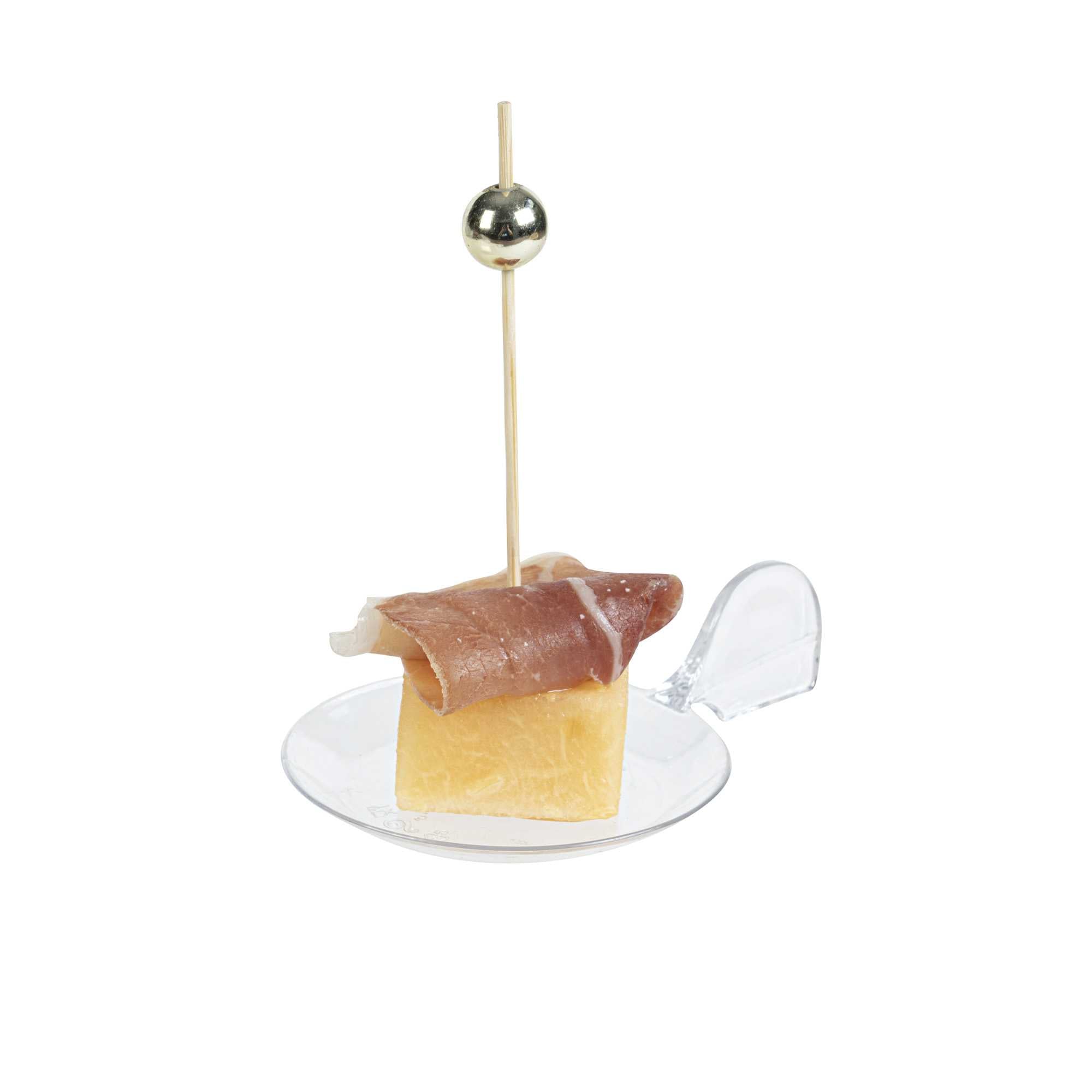 Mini Serve Fish Clear Plastic Tasting Plate - 3 3/4" x 2 1/2" x 1" - 100 count box
