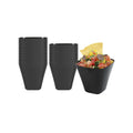 Mini Serve 4 oz Square Black Plastic Bellissima Tasting Cup - 2 1/2" x 2 1/2" x 2 1/4" - 100 count box