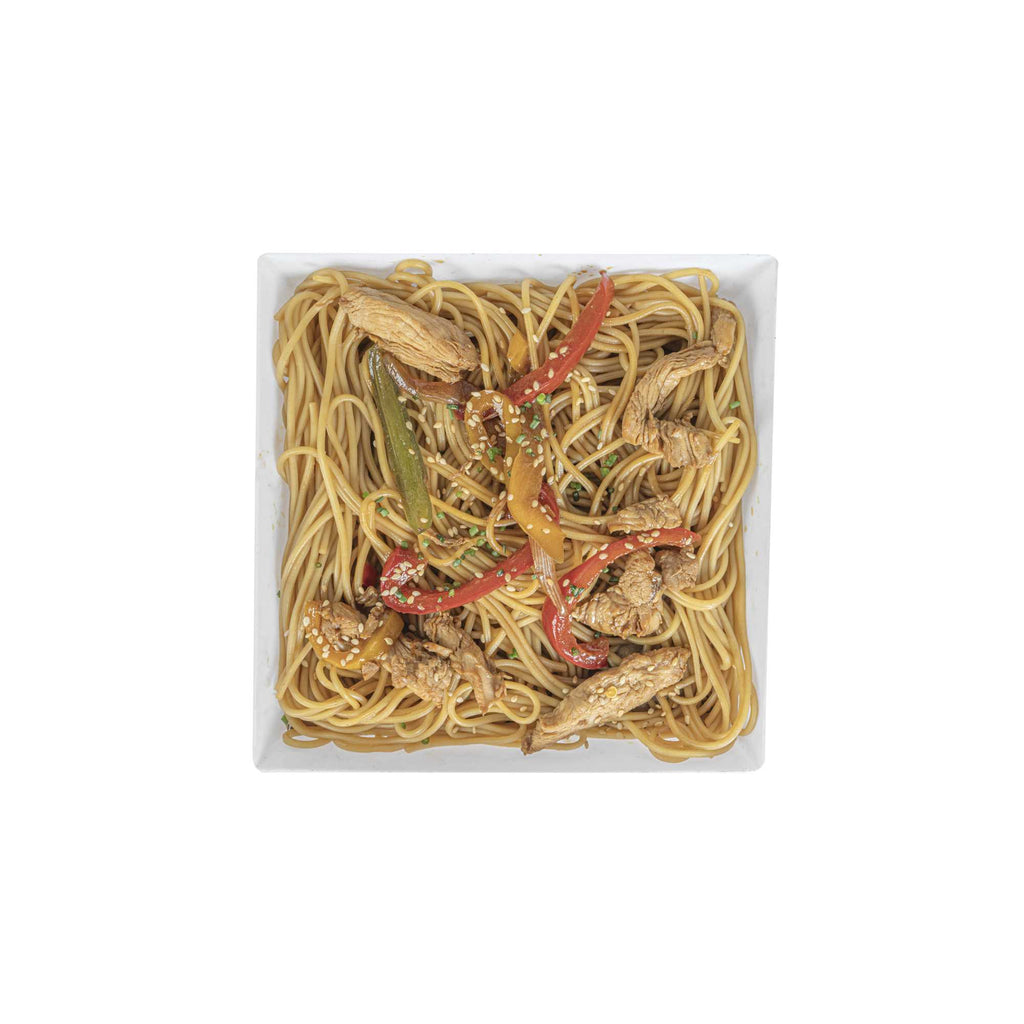 Maxi Serve 18 oz Square White Plastic Medium Modern Bowl - 6 3/4" x 6 3/4" x 3" - 25 count box
