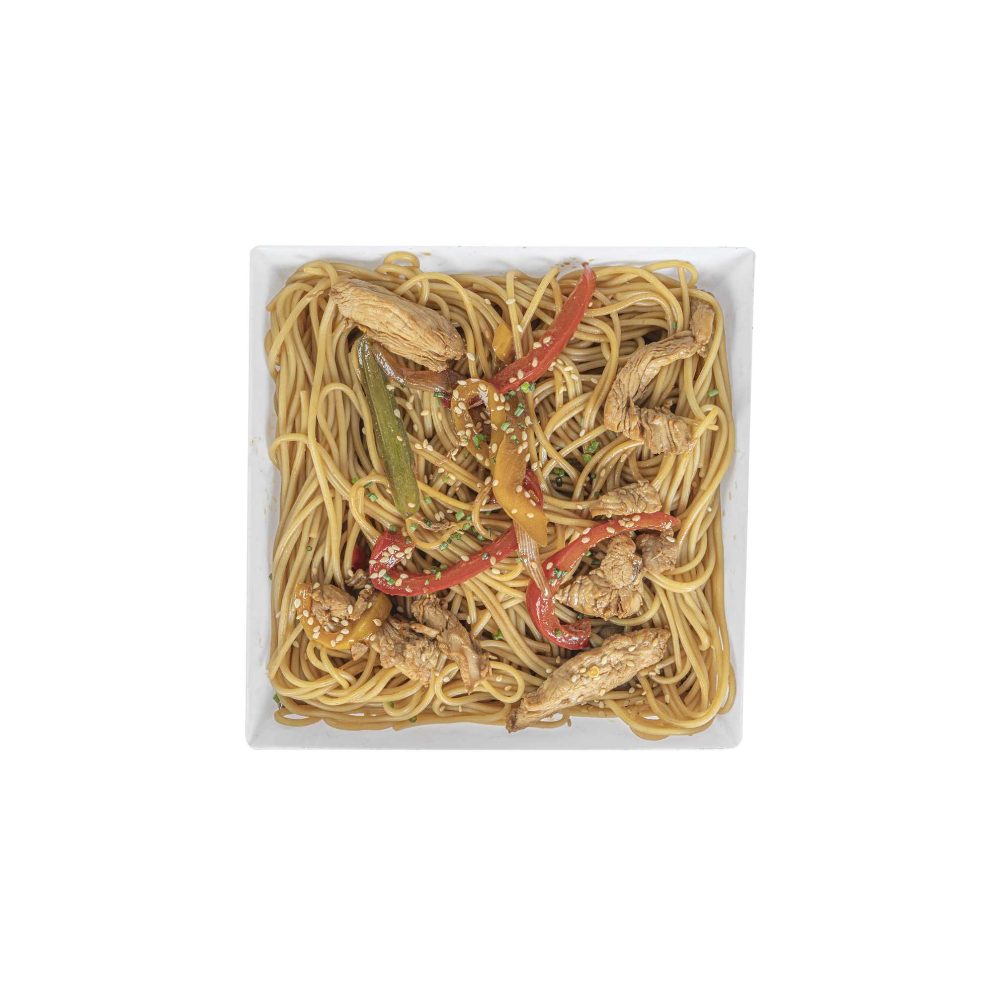 Maxi Serve 18 oz Square White Plastic Medium Modern Bowl - 6 3/4" x 6 3/4" x 3" - 25 count box