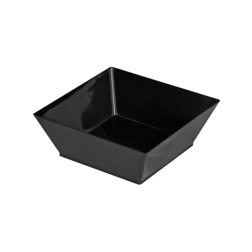 Maxi Serve 10 oz Square Black Plastic Small Modern Bowl - 4 1/4" x 4 1/4" x 1 1/2" - 25 count box