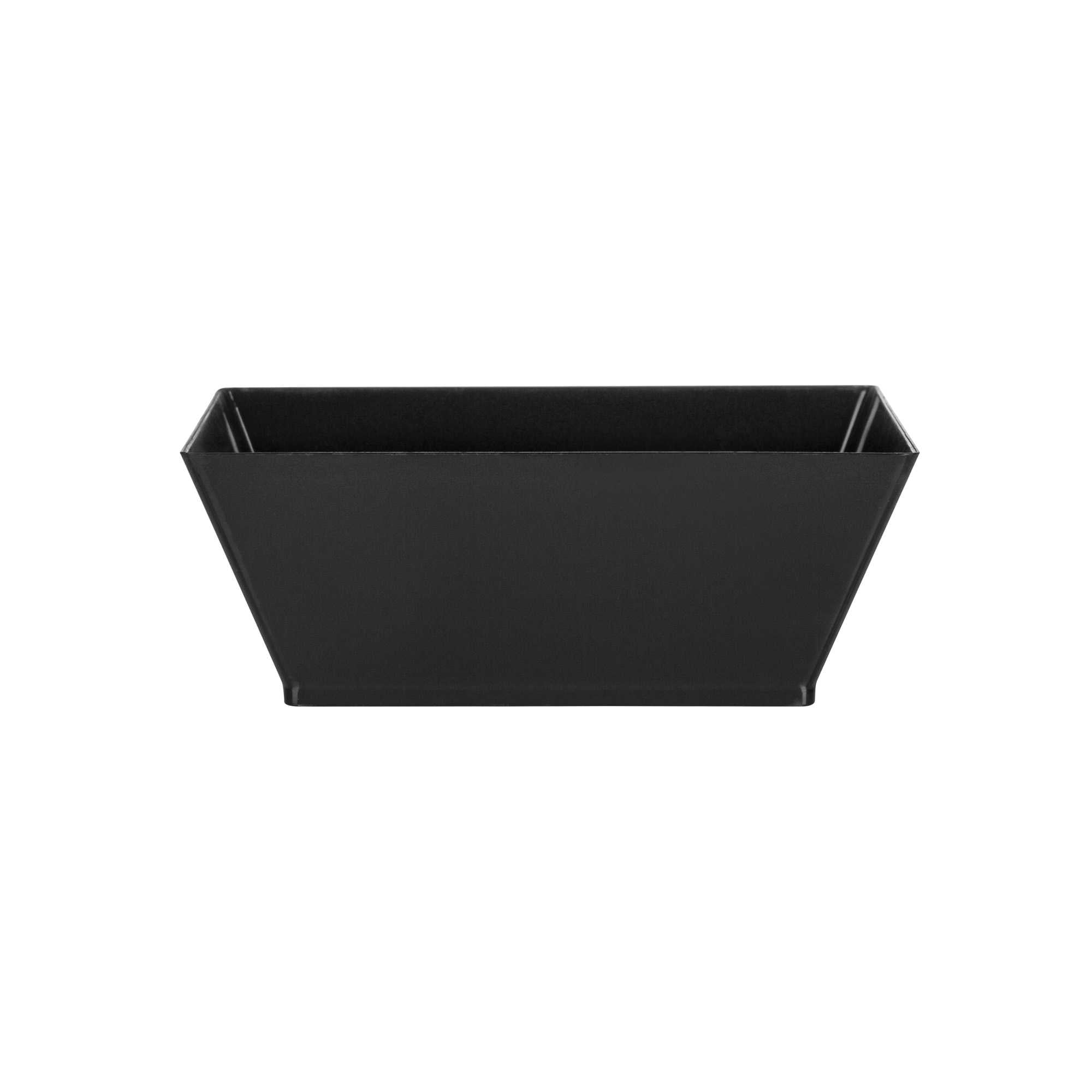 Maxi Serve 10 oz Square Black Plastic Small Modern Bowl - 4 1/4" x 4 1/4" x 1 1/2" - 25 count box