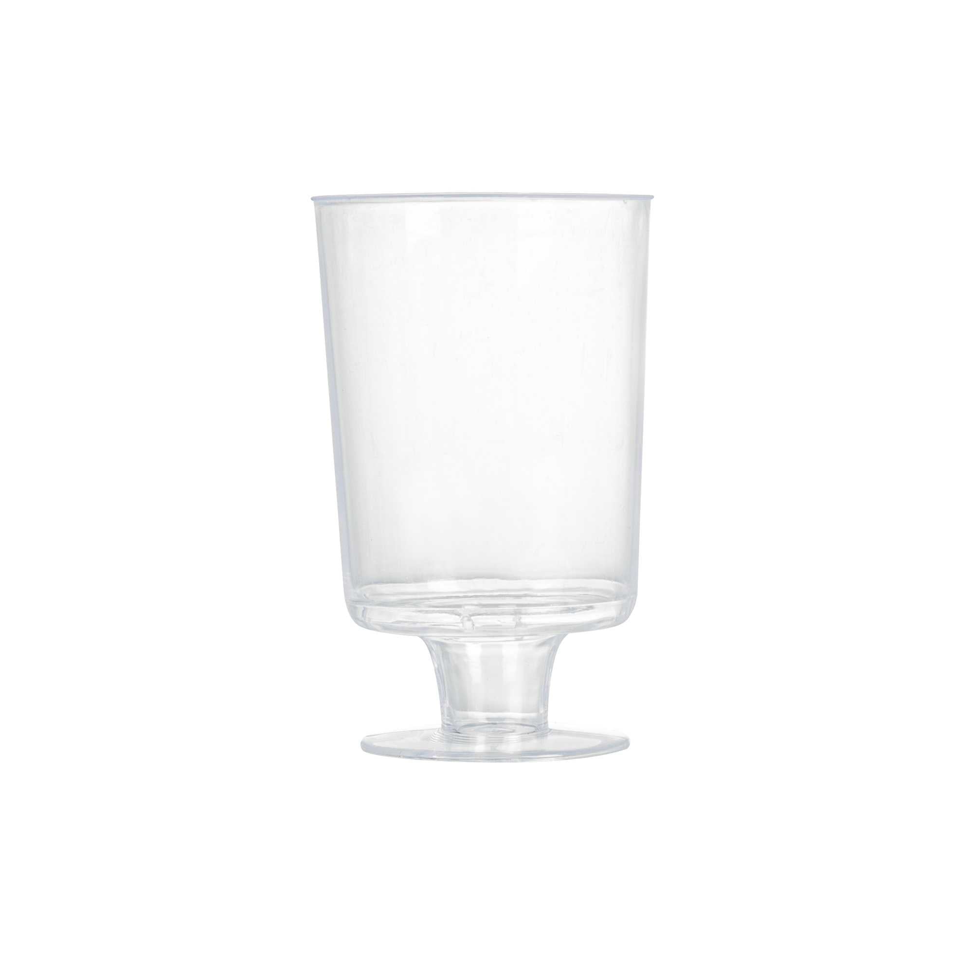 Mini Serve 1 oz Round Clear Plastic Lufthansa Drinking Cup - Stackable - 1 1/2" x 1 1/2" x 2 1/2" - 100 count box