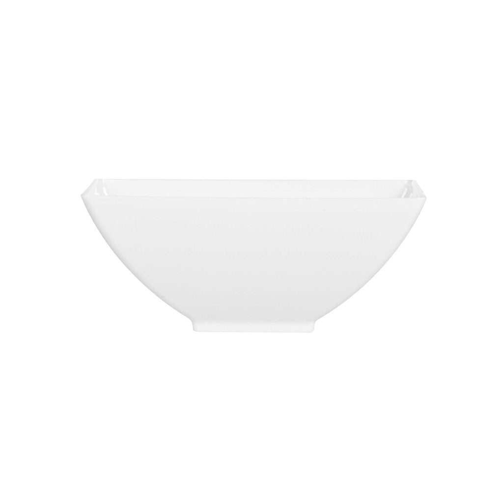 Mini Serve 3 oz Rectangle White Plastic Small Architetto Bowl - 3 1/4" x 2 1/4" x 1 1/4" - 100 count box