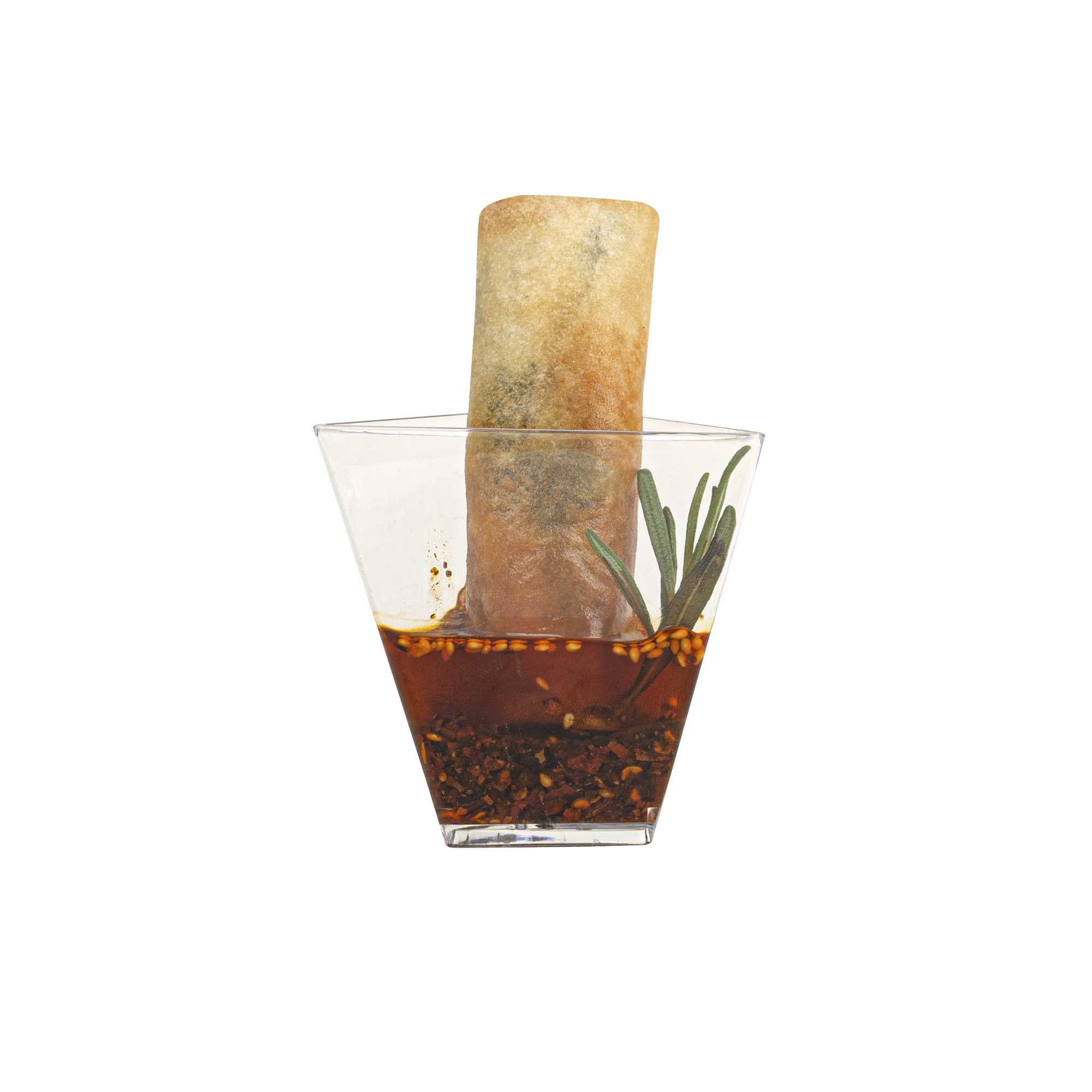 Mini Serve 4 oz Clear Plastic Torcente Dessert Cup - 3" x 2 1/2" x 2 3/4" - 100 count box