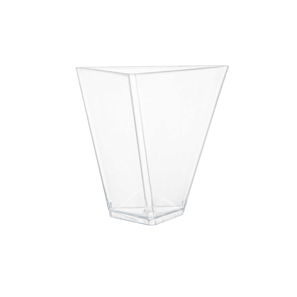 Mini Serve 4 oz Clear Plastic Torcente Dessert Cup - 3" x 2 1/2" x 2 3/4" - 100 count box