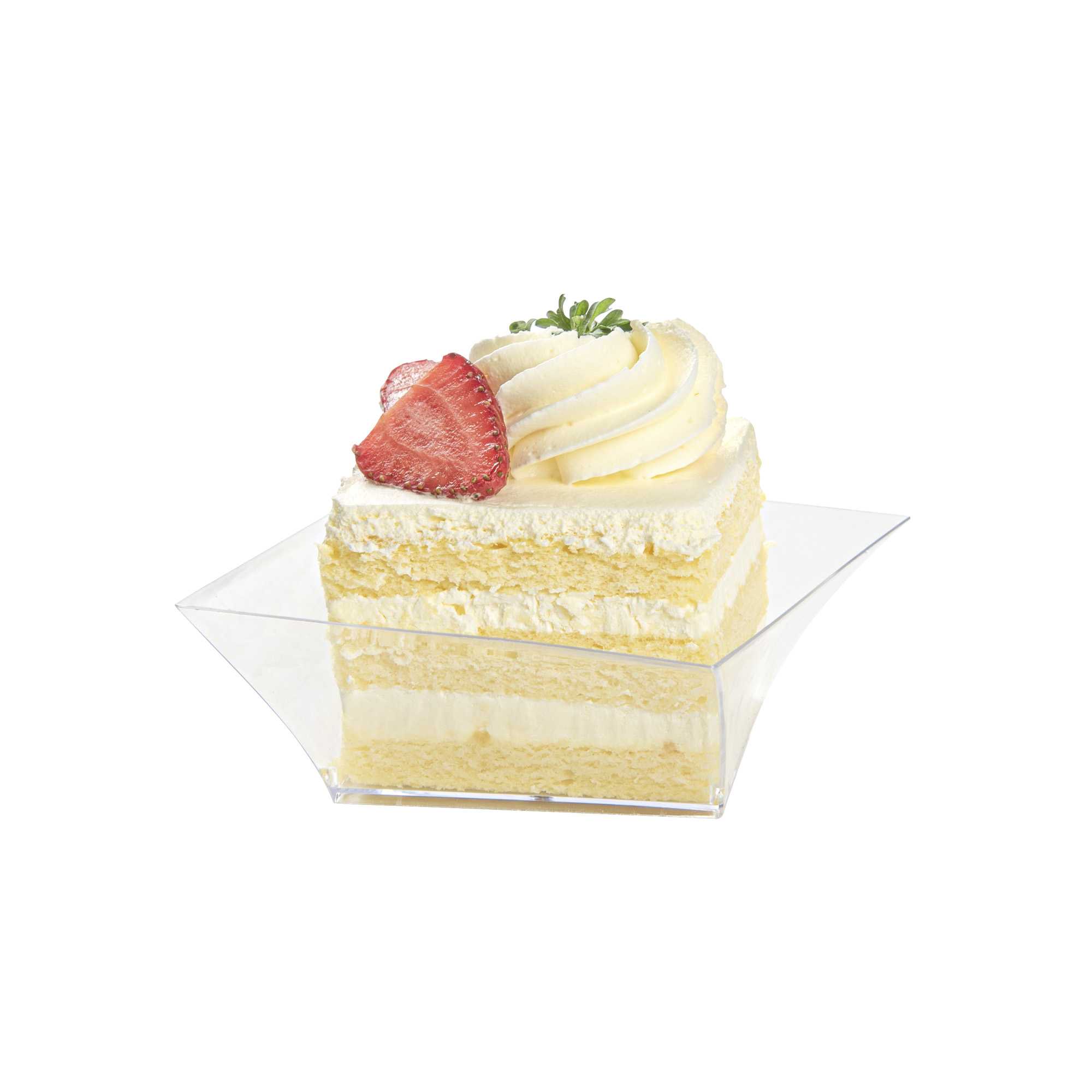 Mini Serve 7 oz Square Clear Plastic Small Girata Bowl - 4" x 4" x 1 1/2" - 100 count box