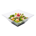 Maxi Serve 160 oz Square Clear Plastic Large Modern Serving Bowl - 11" x 11" x 4 1/2" - 25 count box