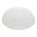 Basic Nature Round Clear Plastic Deli Container Dome Lid - Compostable - 4 1/2" x 4 1/2" x 1" - 50 count box