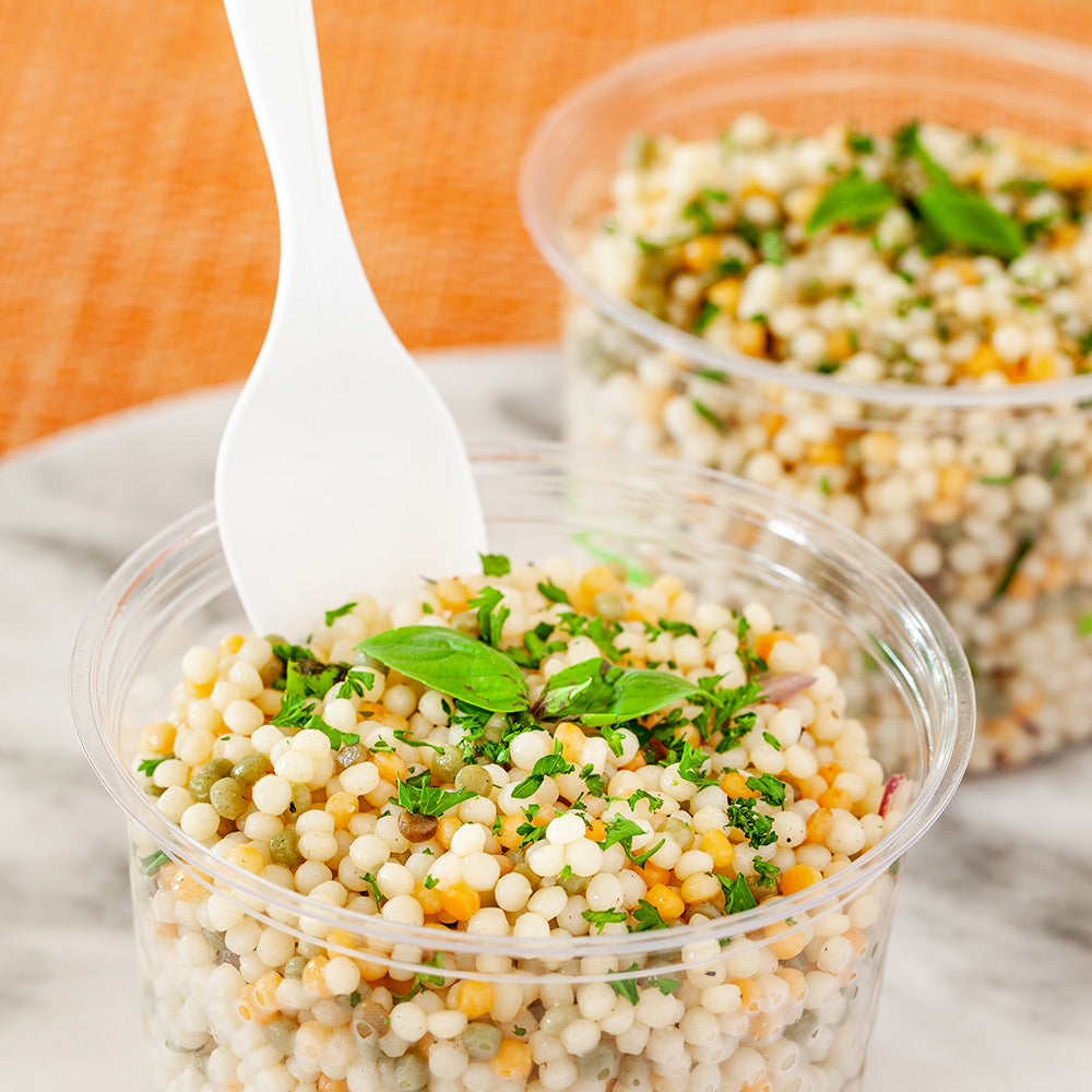 Basic Nature 16 oz Round Clear Plastic Deli Container - Compostable - 4 3/4" x 4 3/4" x 3" - 50 count box
