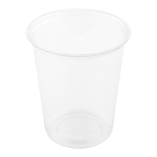 Basic Nature 32 oz Round Clear PLA Plastic To Go Deli Container - Compostable - 4 3/4" x 4 3/4" x 5 1/2" - 500 count box
