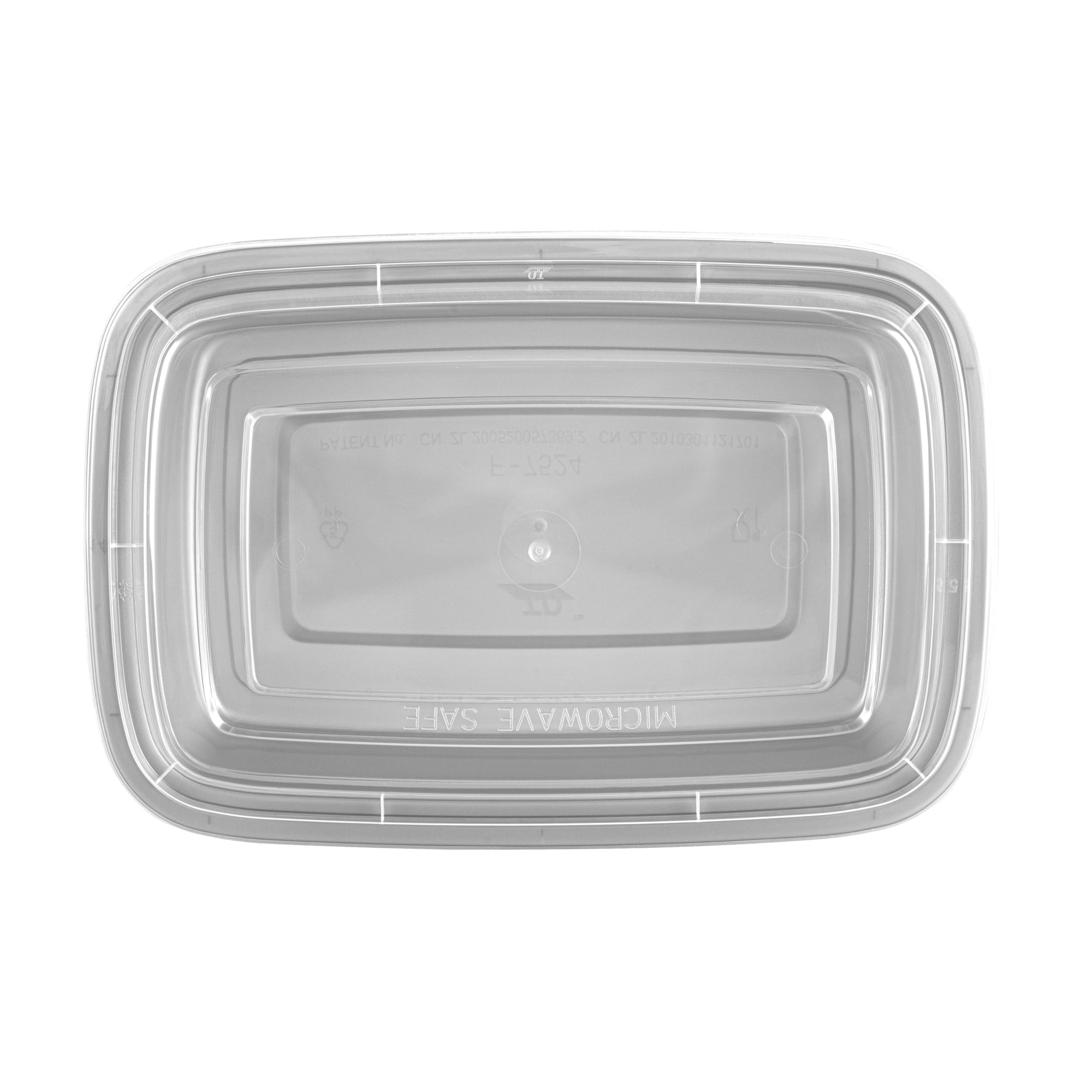 Asporto 24 oz Rectangle Silver Plastic To Go Box - with Clear Lid, Microwavable - 8" x 5 1/4" x 1 3/4" - 100 count box