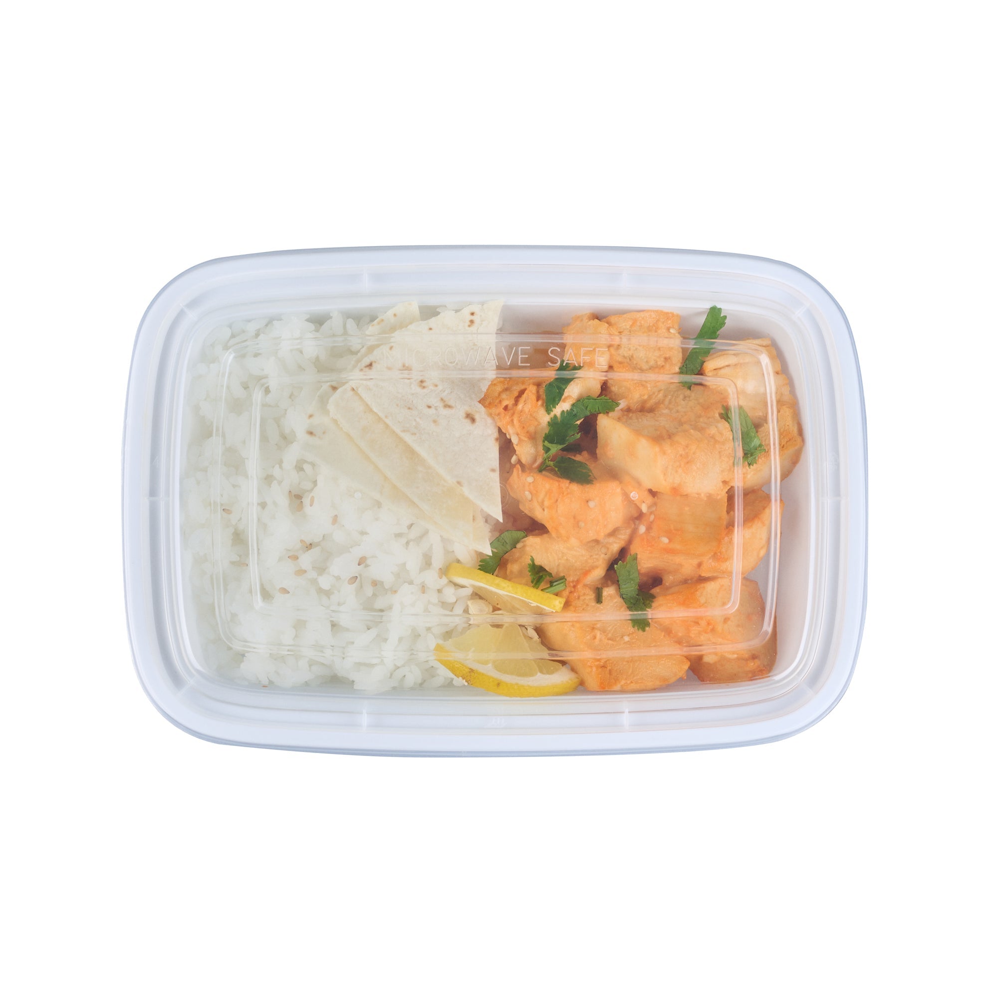 Asporto 24 oz Rectangle White Plastic To Go Box - with Clear Lid, Microwavable - 8" x 5 1/4" x 1 3/4" - 50 count box