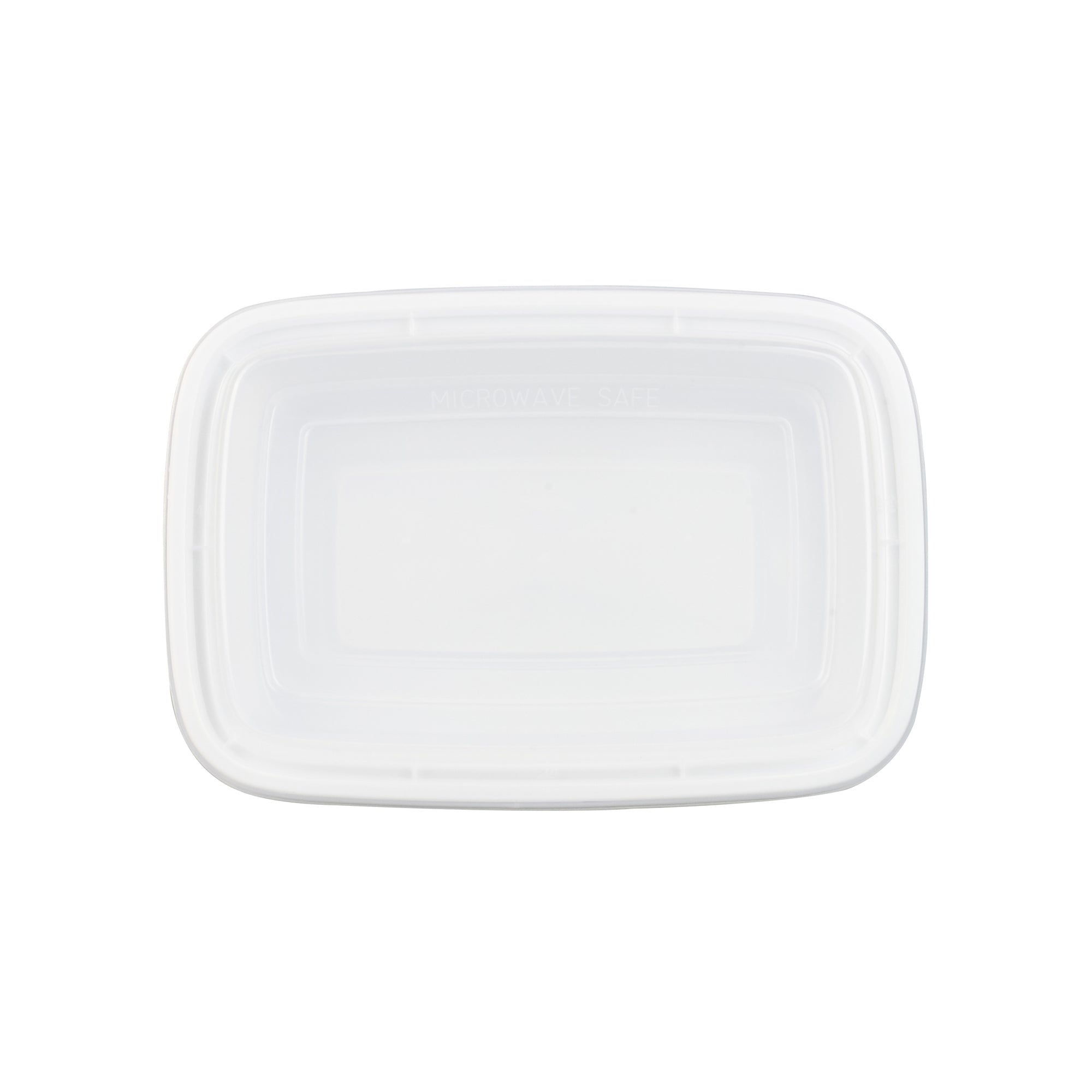 Asporto 24 oz Rectangle White Plastic To Go Box - with Clear Lid, Microwavable - 8" x 5 1/4" x 1 3/4" - 50 count box