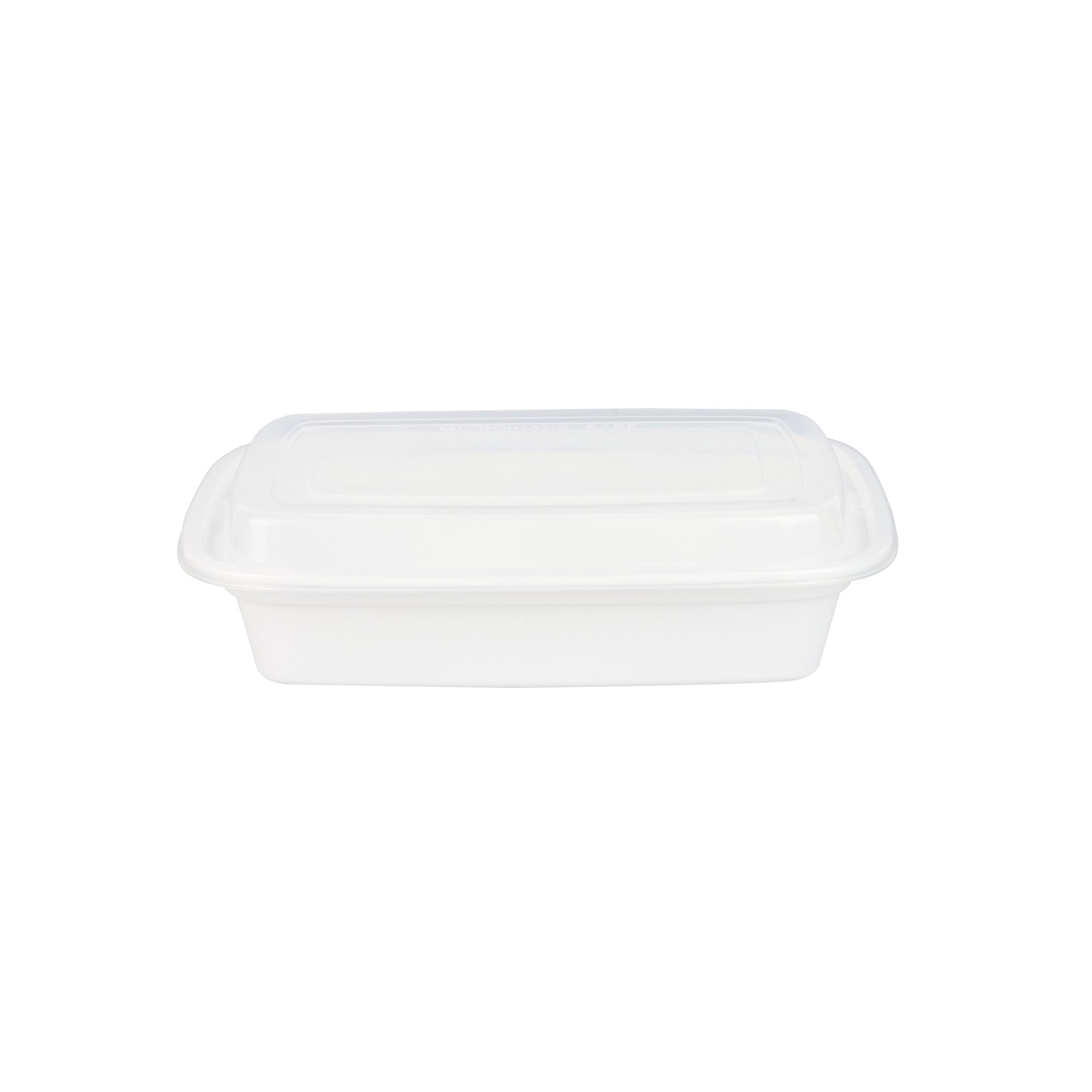 Asporto 24 oz Rectangle White Plastic To Go Box - with Clear Lid, Microwavable - 8" x 5 1/4" x 1 3/4" - 100 count box
