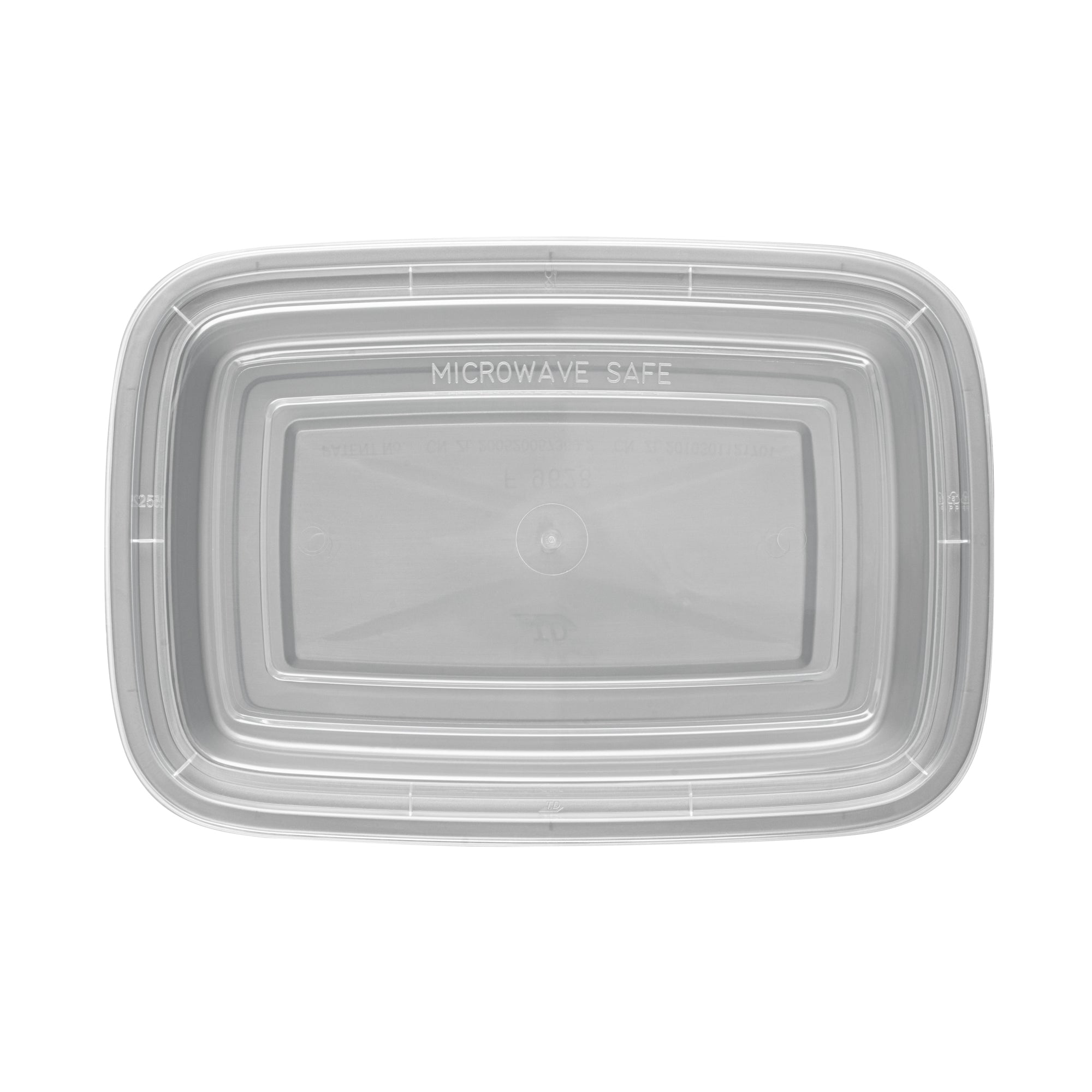 Asporto 28 oz Rectangle Silver Plastic To Go Box - with Clear Lid, Microwavable - 8 3/4" x 6" x 1 1/2" - 100 count box