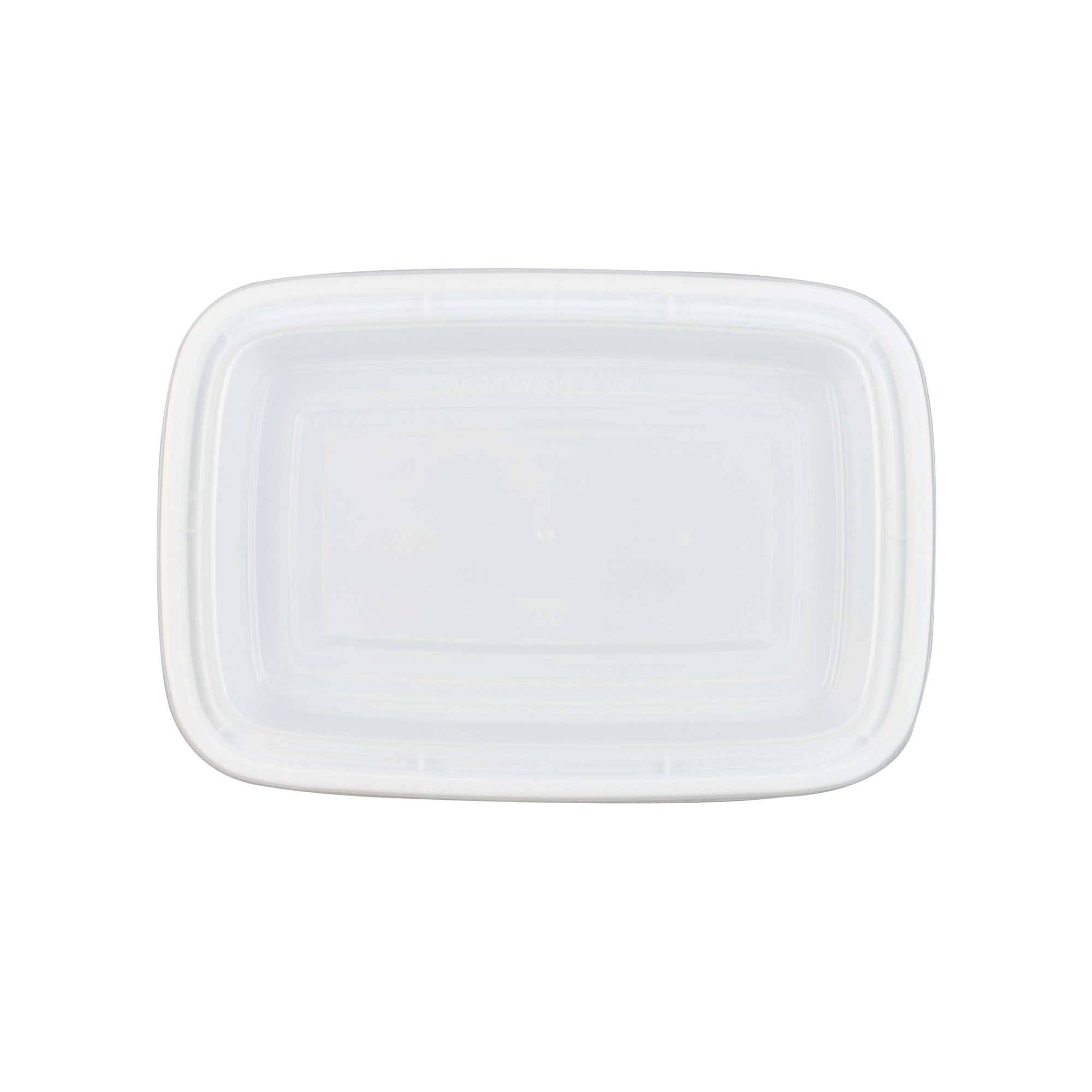 Asporto 28 oz Rectangle White Plastic To Go Box - with Clear Lid, Microwavable - 8 3/4" x 6" x 1 1/2" - 50 count box