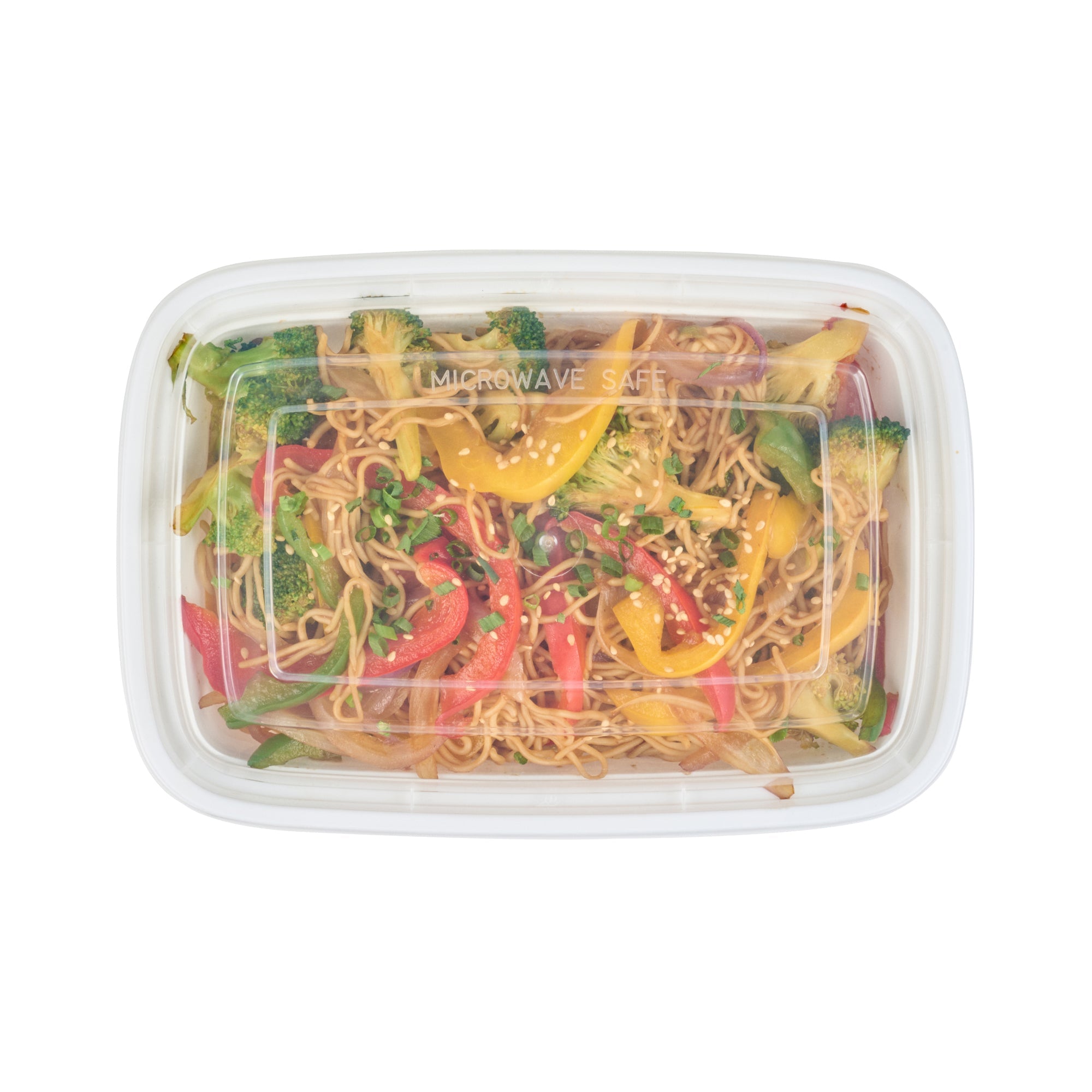 Asporto 28 oz Rectangle White Plastic To Go Box - with Clear Lid, Microwavable - 8 3/4" x 6" x 1 1/2" - 100 count box