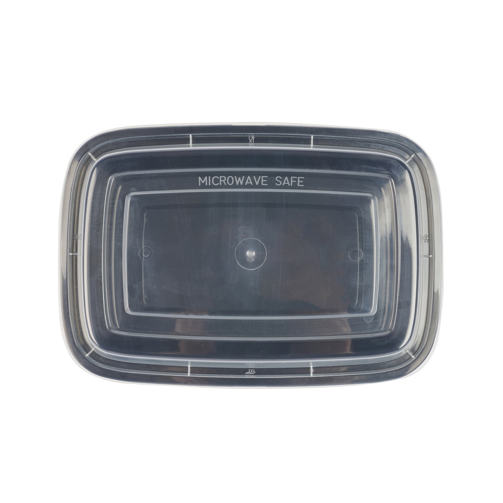 Asporto 38 oz Rectangle Black Plastic To Go Box - with Clear Lid, Microwavable - 8 3/4" x 6" x 2" - 100 count box