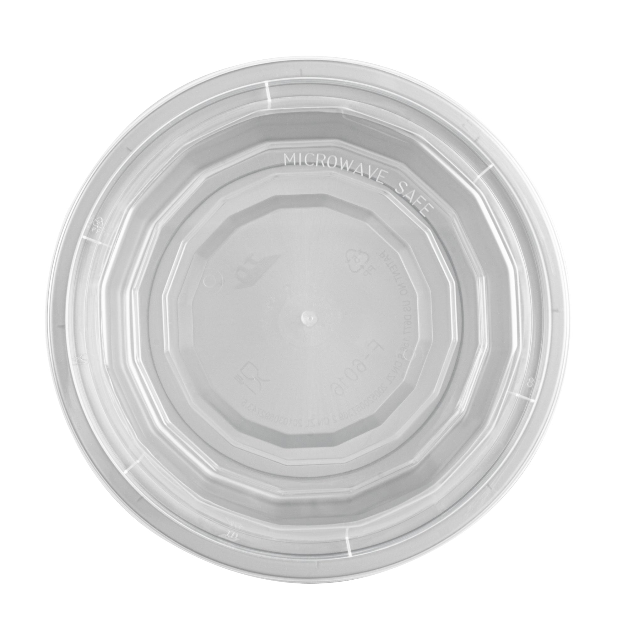 Asporto 16 oz Round Silver Plastic To Go Box - with Clear Lid, Microwavable - 6 1/4" x 6 1/4" x 1 3/4" - 100 count box