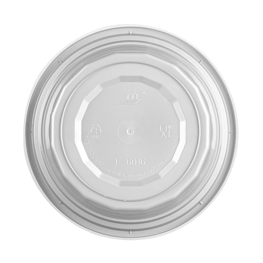 Asporto 16 oz Round Silver Plastic To Go Box - with Clear Lid, Microwavable - 6 1/4" x 6 1/4" x 1 3/4" - 100 count box