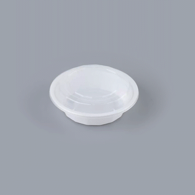 Asporto 16 oz Round White Plastic To Go Box - with Clear Lid, Microwavable - 6 1/4" x 6 1/4" x 1 3/4" - 50 count box