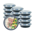 Asporto 24 oz Round Black Plastic To Go Box - with Clear Lid, Microwavable - 7 1/4" x 7 1/4" x 1 1/2" - 100 count box