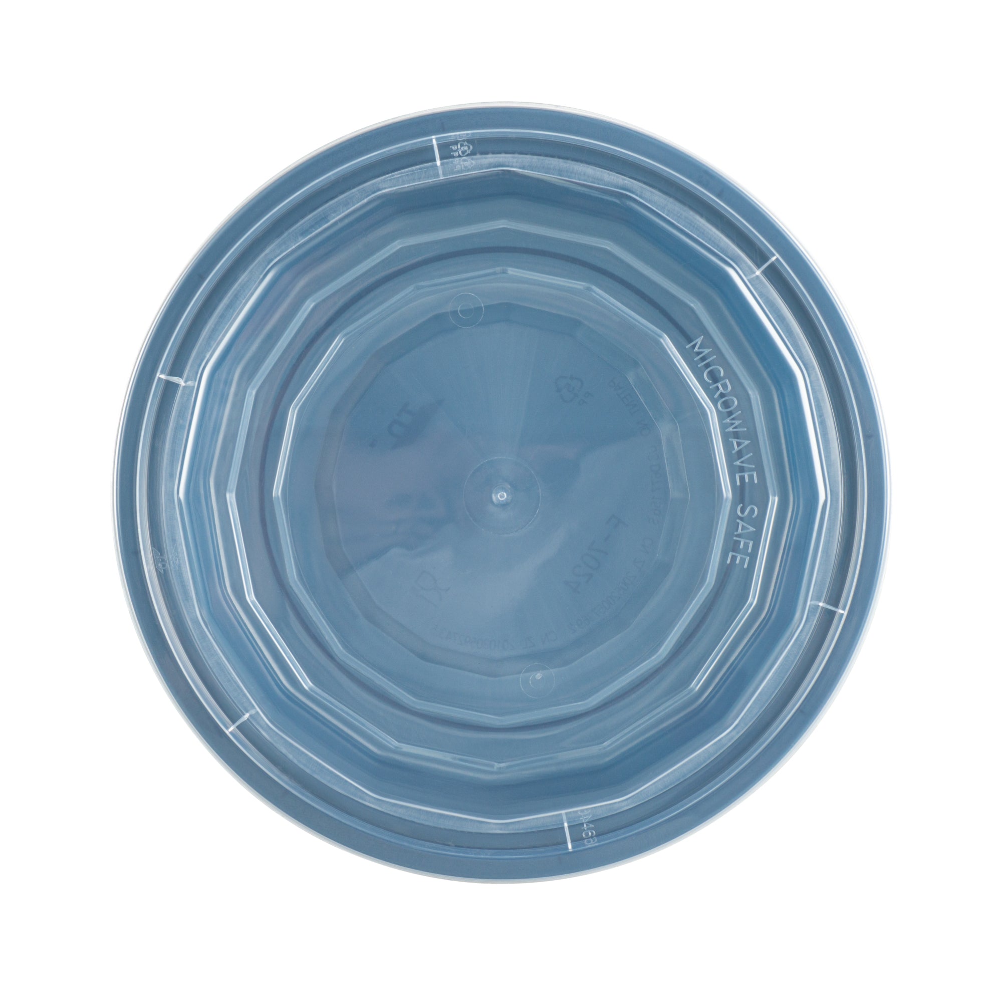Asporto 24 oz Round Midnight Blue Plastic To Go Box - with Clear Lid, Microwavable - 7 1/4" x 7 1/4" x 1 1/2" - 100 count box