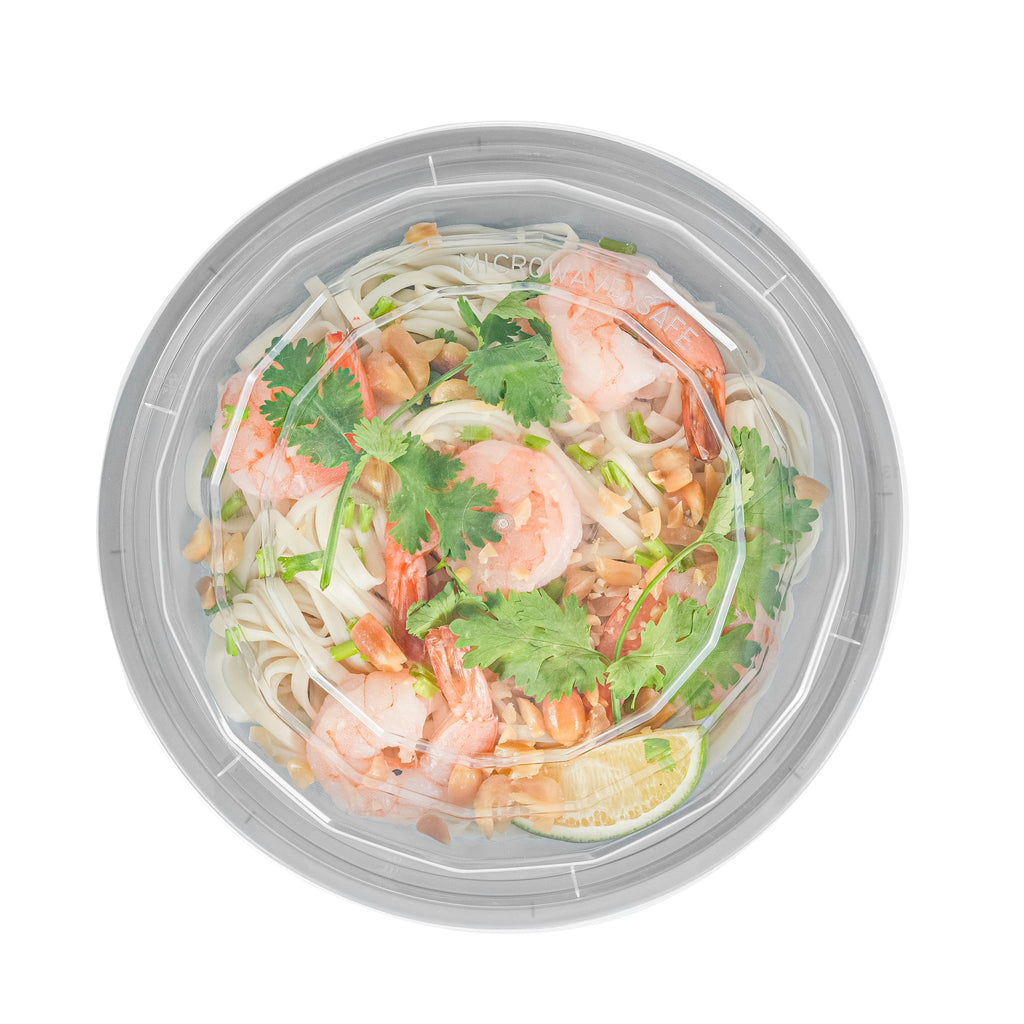 Asporto 24 oz Round Silver Plastic To Go Box - with Clear Lid, Microwavable - 7 1/4" x 7 1/4" x 1 1/2" - 100 count box