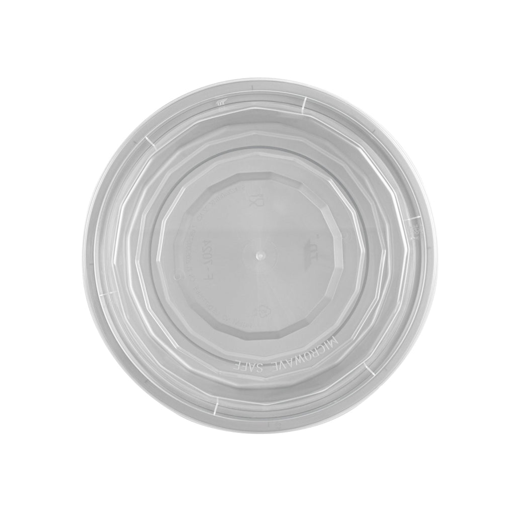 Asporto 24 oz Round Silver Plastic To Go Box - with Clear Lid, Microwavable - 7 1/4" x 7 1/4" x 1 1/2" - 100 count box