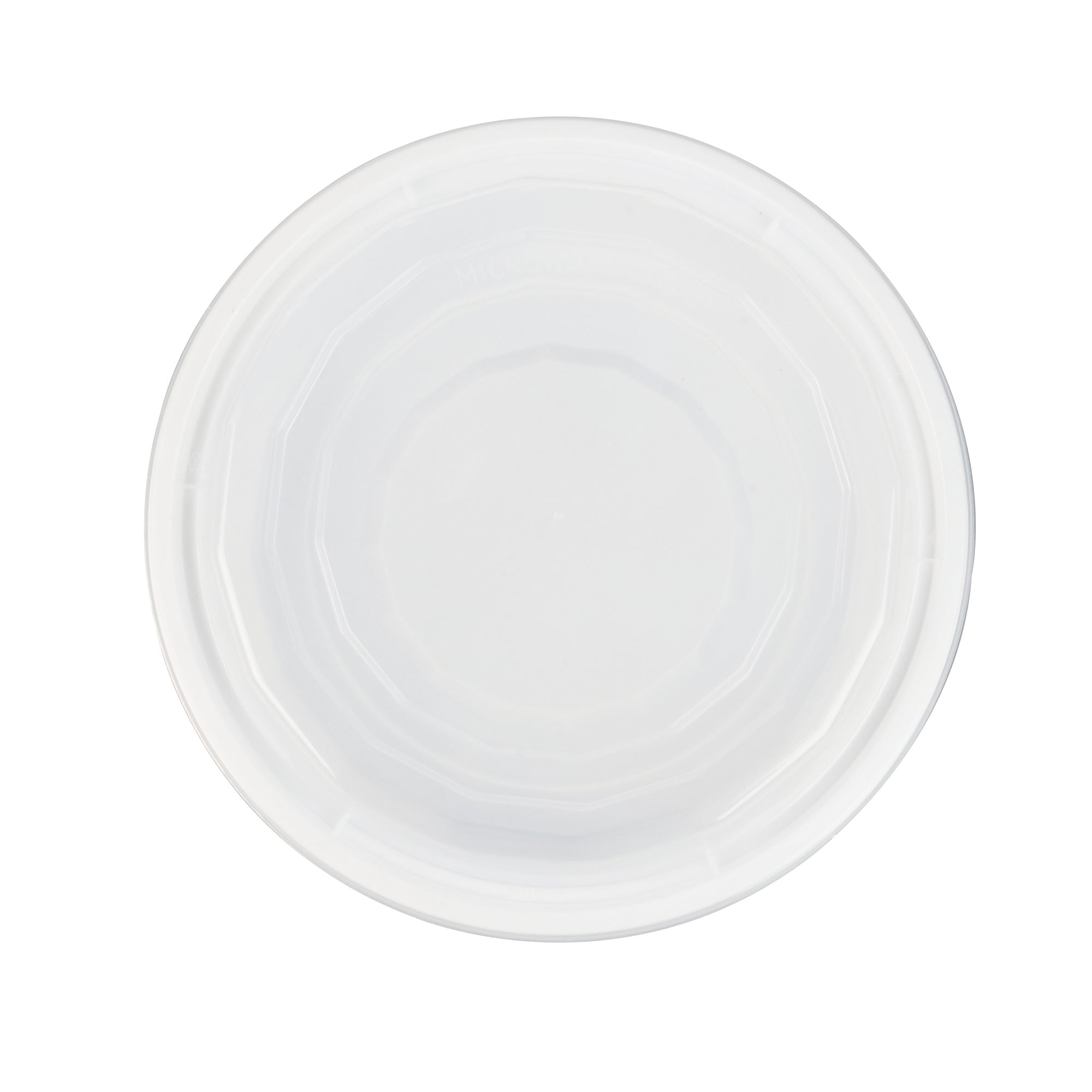 Asporto 24 oz Round White Plastic To Go Box - with Clear Lid, Microwavable - 7 1/4" x 7 1/4" x 1 1/2" - 50 count box