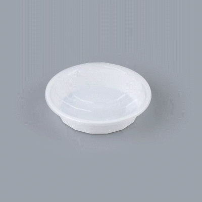 Asporto 24 oz Round White Plastic To Go Box - with Clear Lid, Microwavable - 7 1/4" x 7 1/4" x 1 1/2" - 100 count box