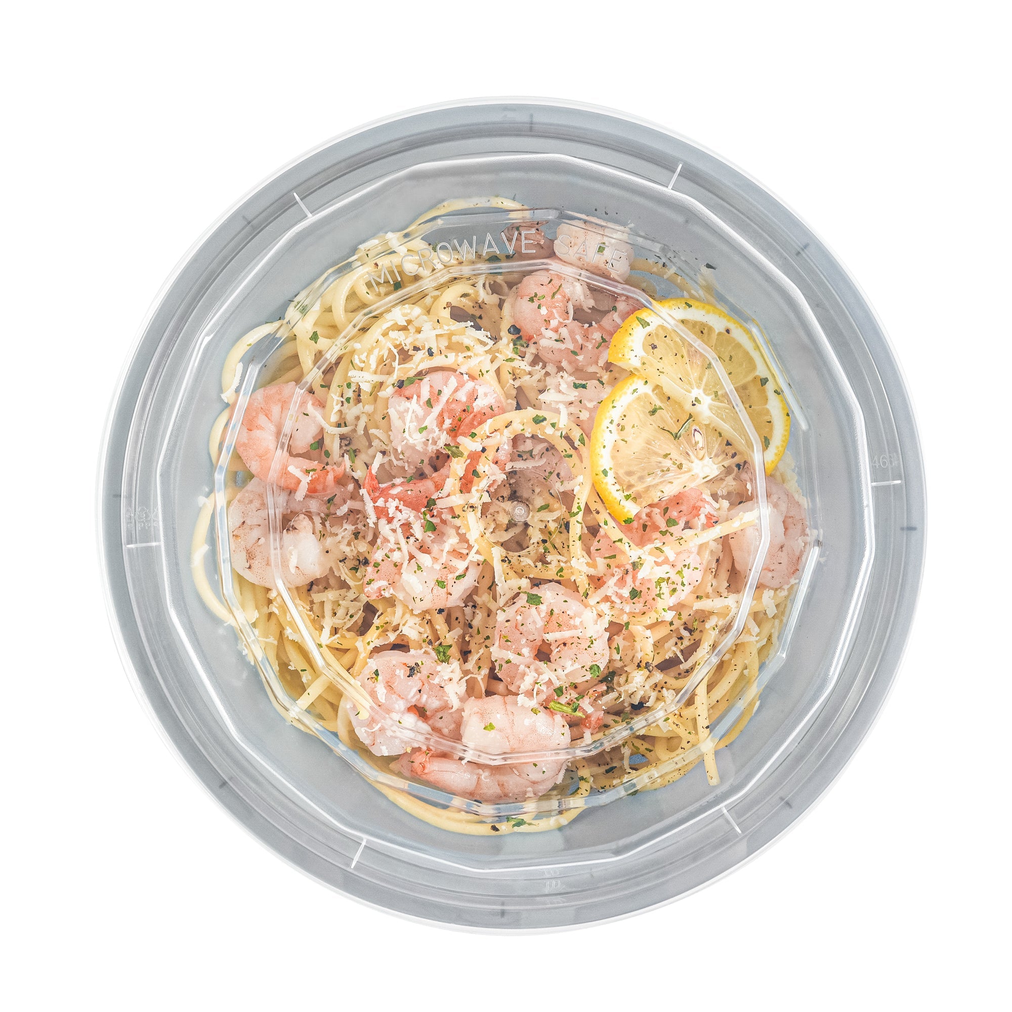 Asporto 32 oz Round Silver Plastic To Go Box - with Clear Lid, Microwavable - 7 1/4" x 7 1/4" x 3" - 100 count box