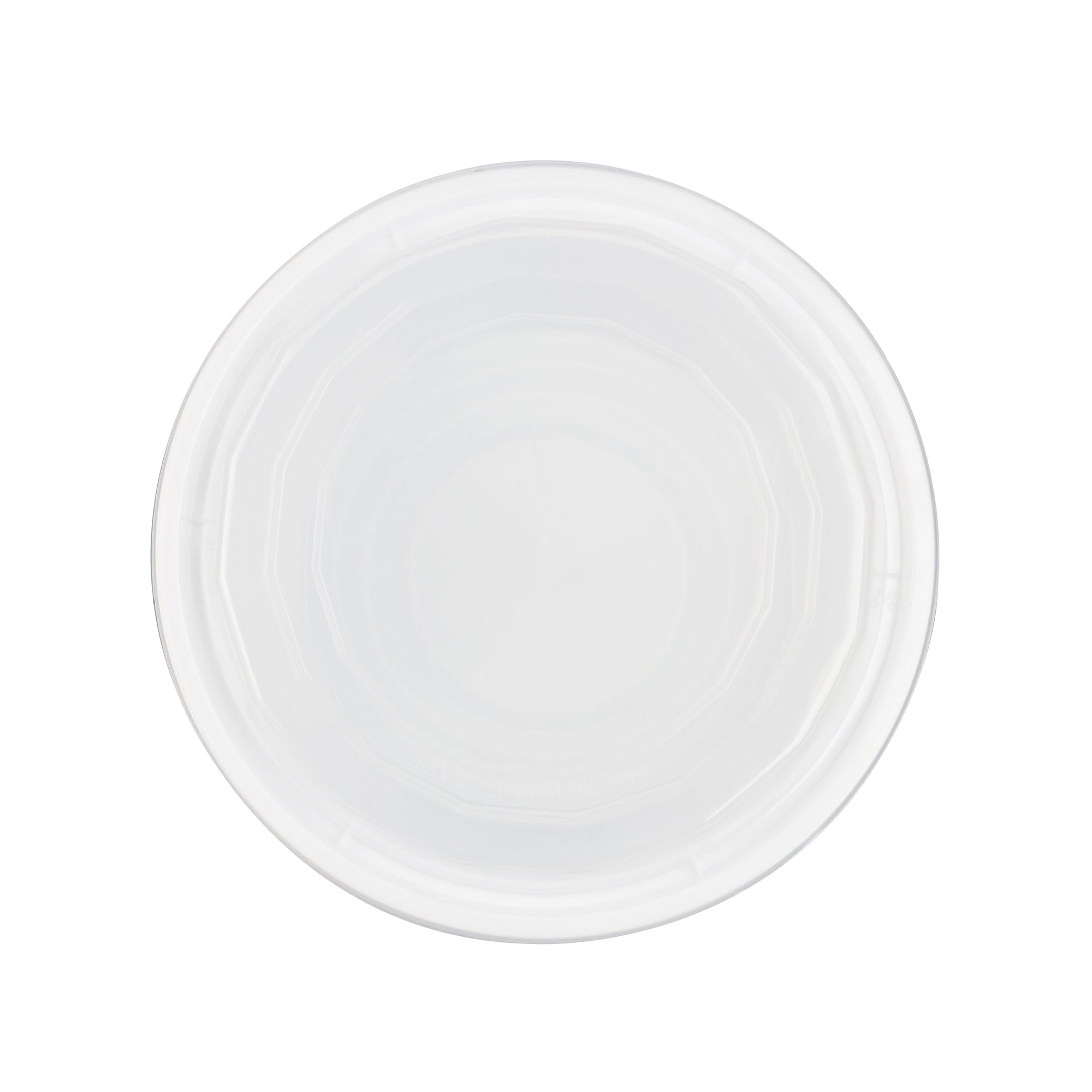 Asporto 32 oz Round White Plastic To Go Box - with Clear Lid, Microwavable - 7 1/4" x 7 1/4" x 3" - 100 count box