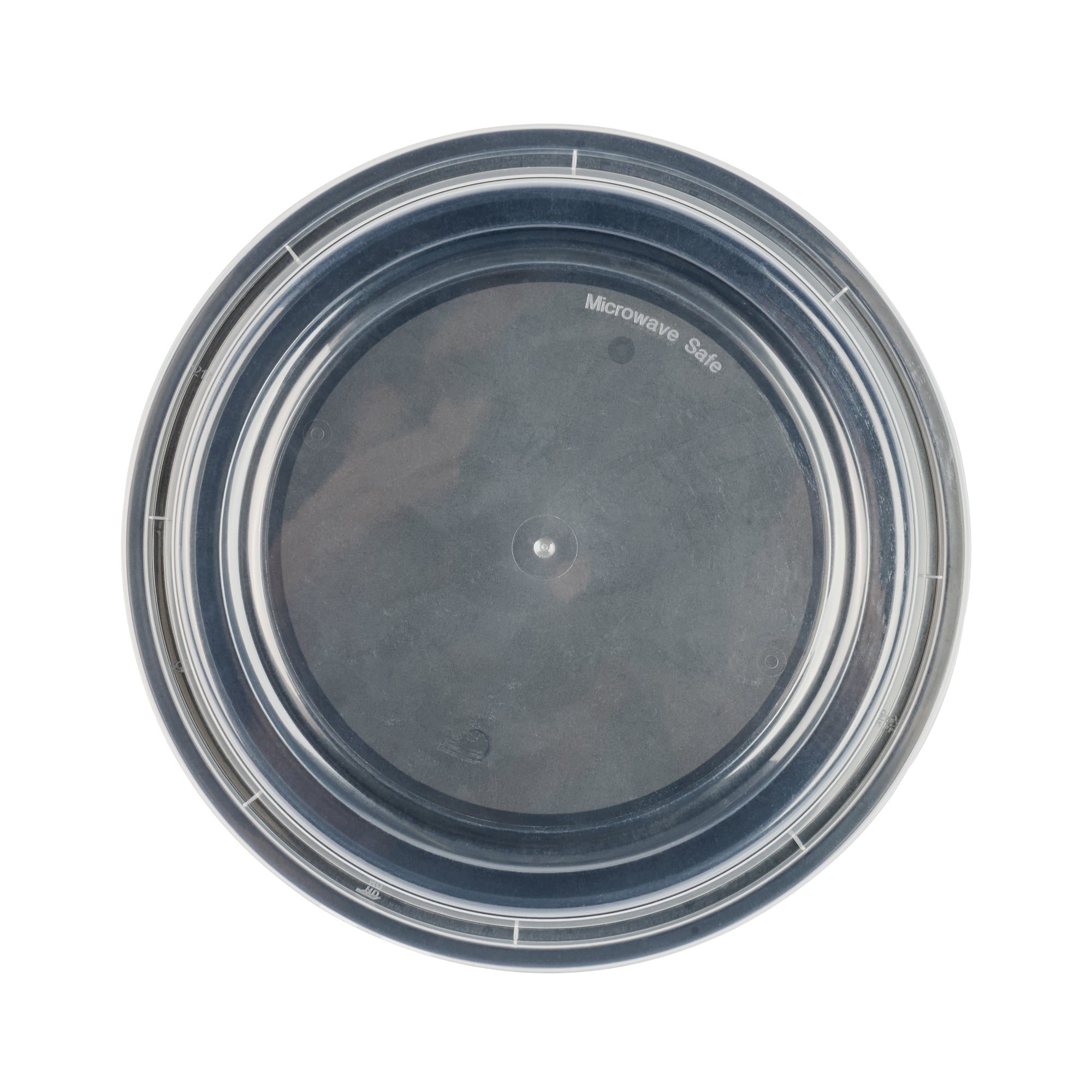 Asporto 48 oz Round Black Plastic To Go Box - with Clear Lid, Microwavable - 9" x 9" x 1 3/4" - 50 count box